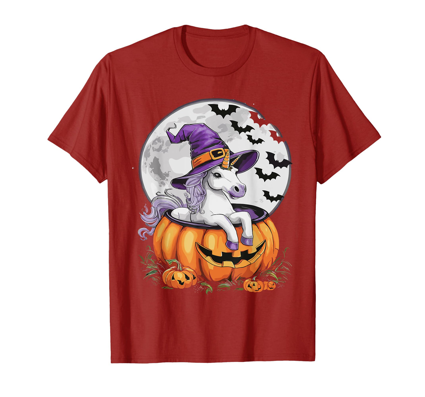 Cute Unicorn Halloween Girls Women Witchy Unicorn Halloween T-Shirt