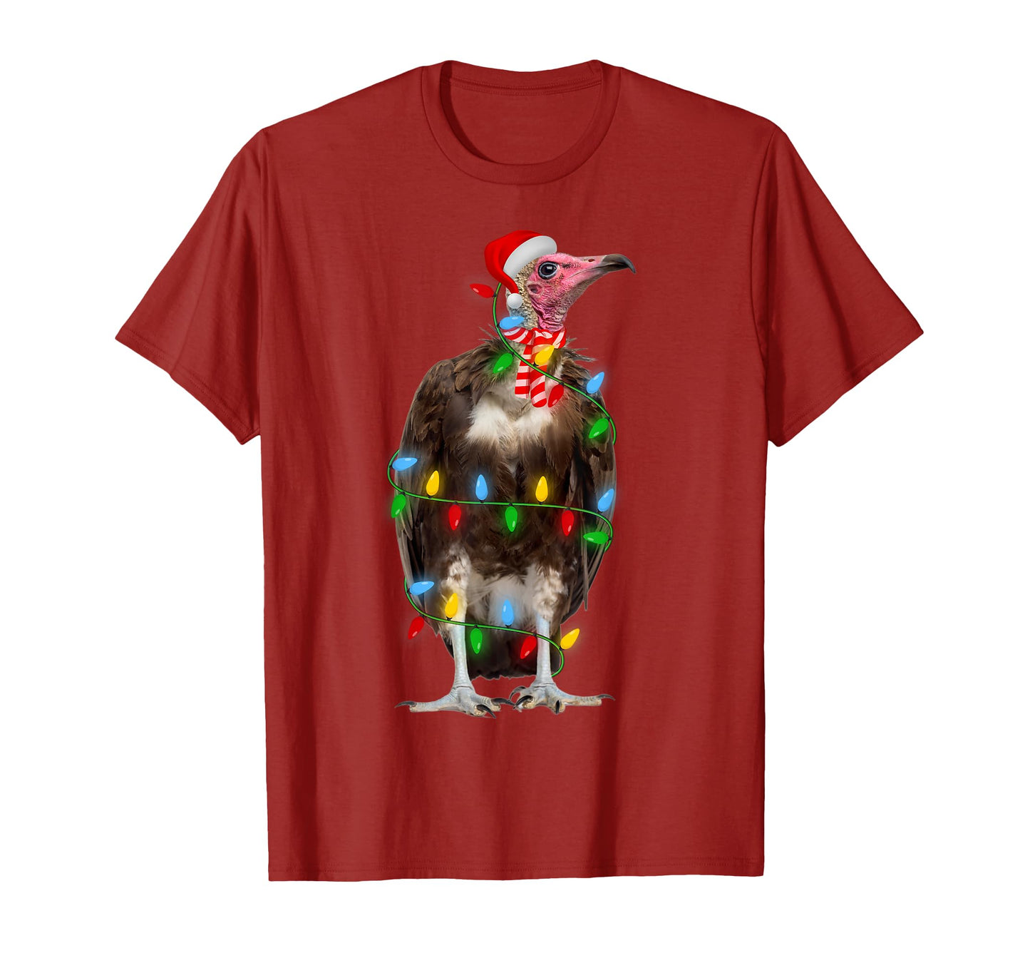 Vulture Bird Xmas Lighting Holiday Santa Vulture Christmas T-Shirt