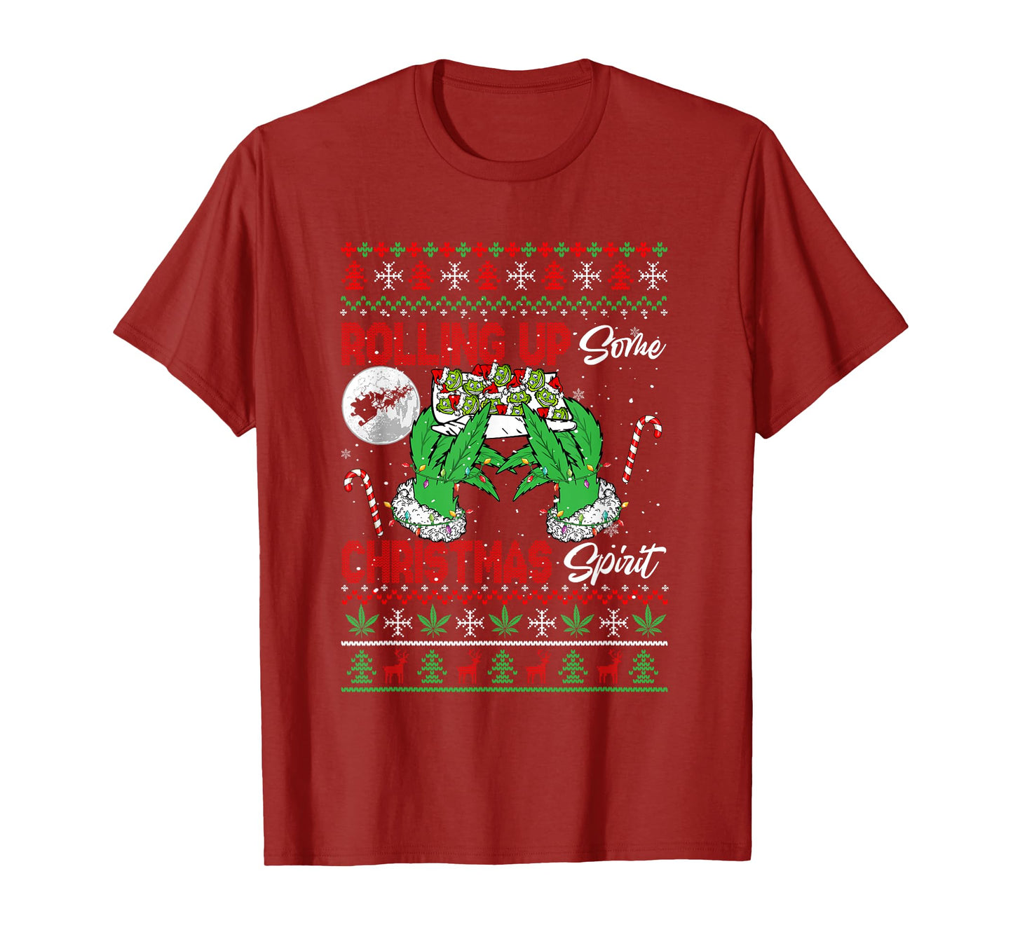 Rolling Up Some Xmas Spirit Funny Santa Smoker Sweater T-Shirt
