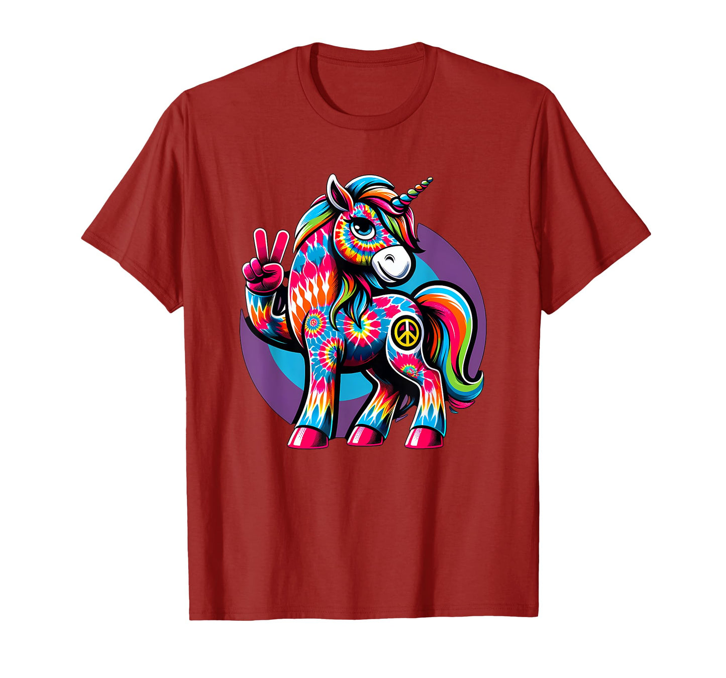 Peace Sign Tie Dye Unicorn T-Shirt