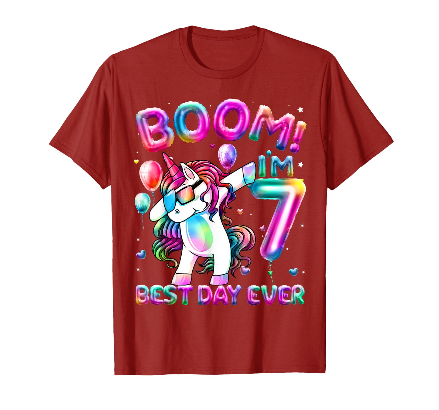7 Years Old Dabbing Unicorn Gifts 7th Birthday Girl Party T-Shirt