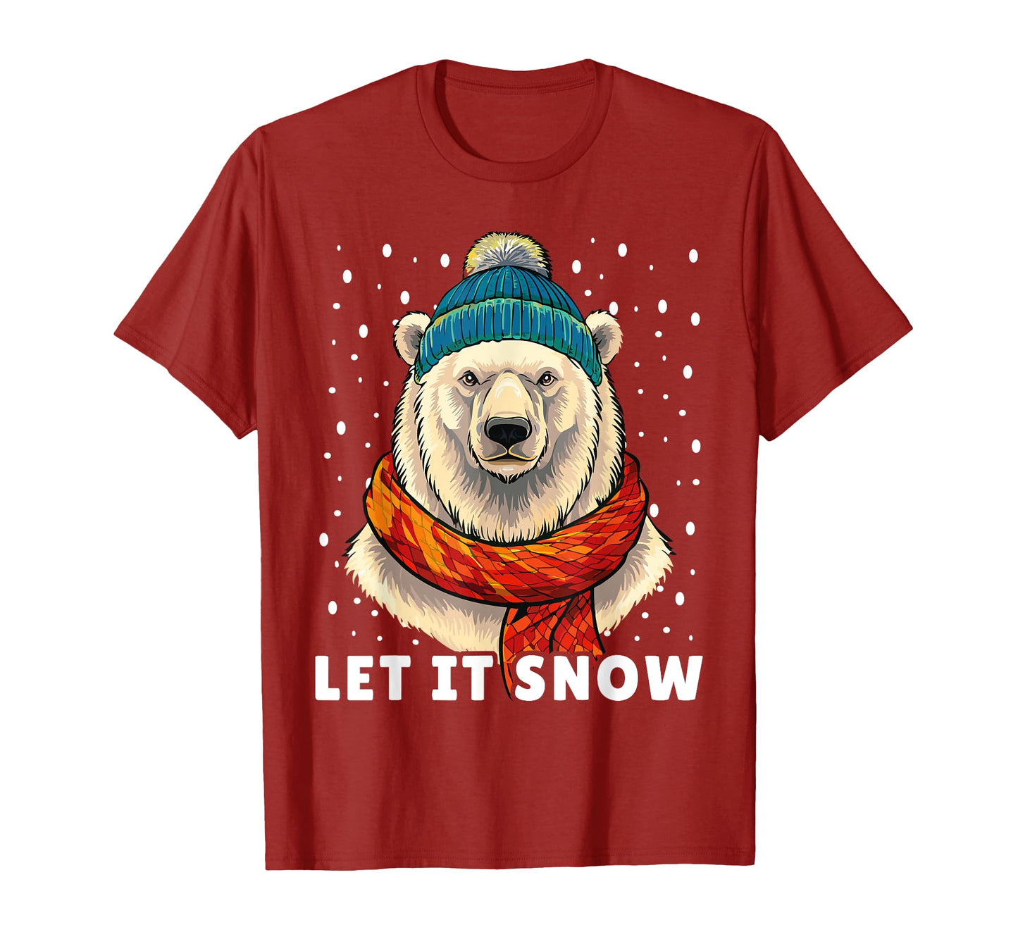 Funny Polar Bear Tee Winter Christmas Ice Bear Let It Snow T-Shirt