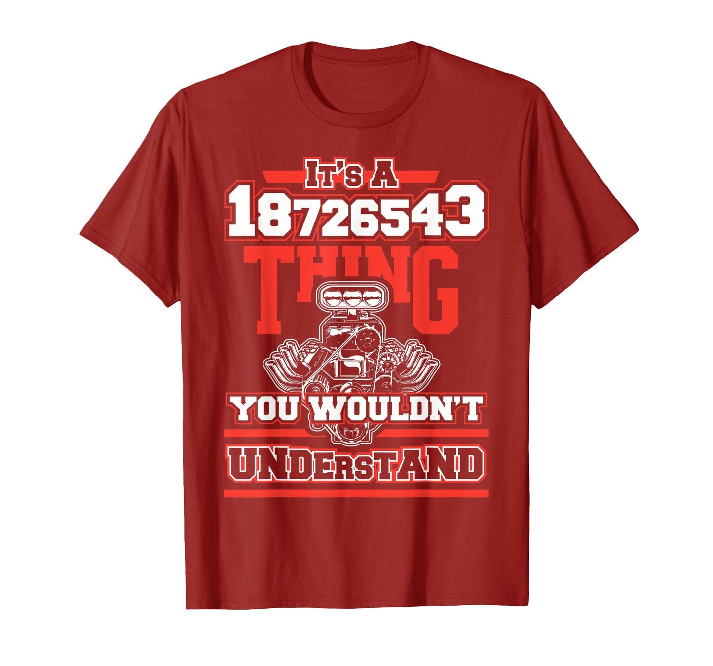 Funny V8 Engine Firing Order 18726543 T-Shirt for Car Guys