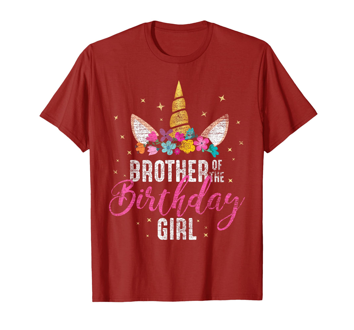 Brother Of The Birthday Girl Sibling Gift Unicorn Birthday T-Shirt