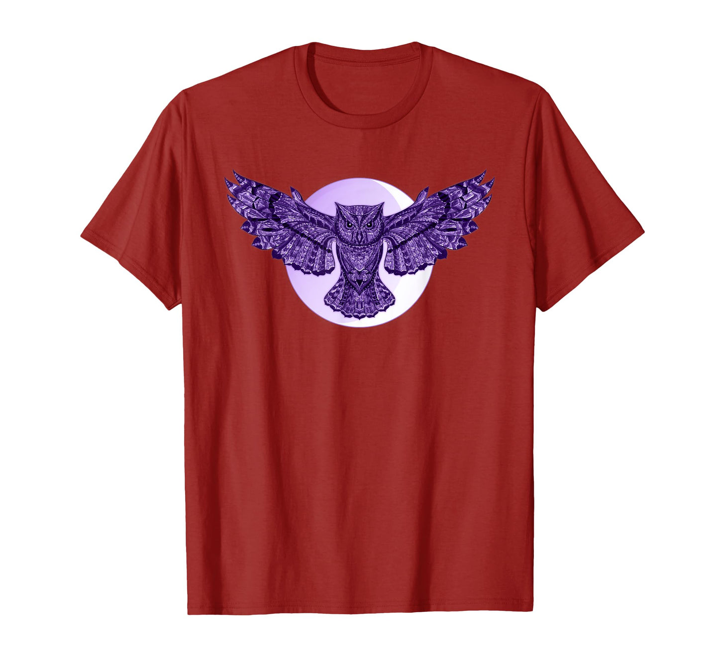 Purple Owl Full Moon T-Shirt for Owl-Lovers Owl Totem Tee