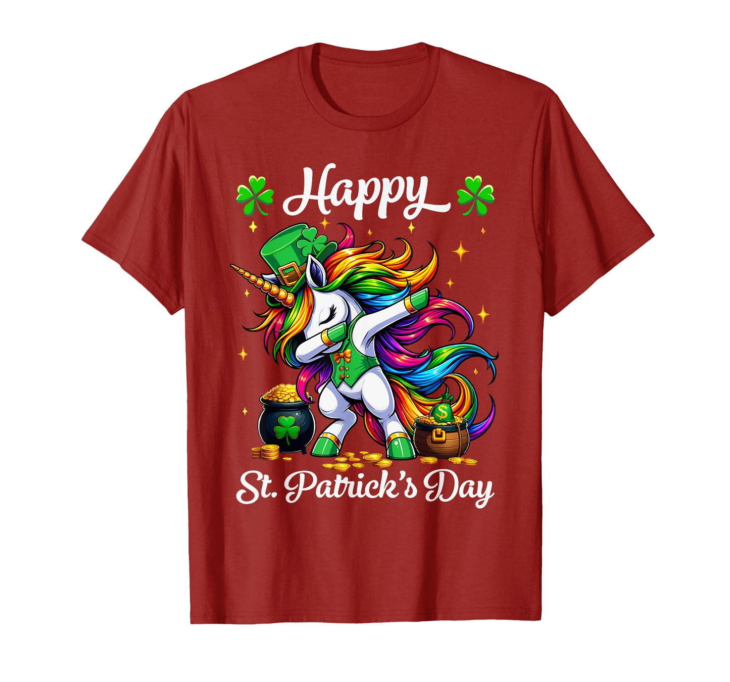 St Patricks Day Dabbing Unicorn Girls Happy St Paddys day T-Shirt