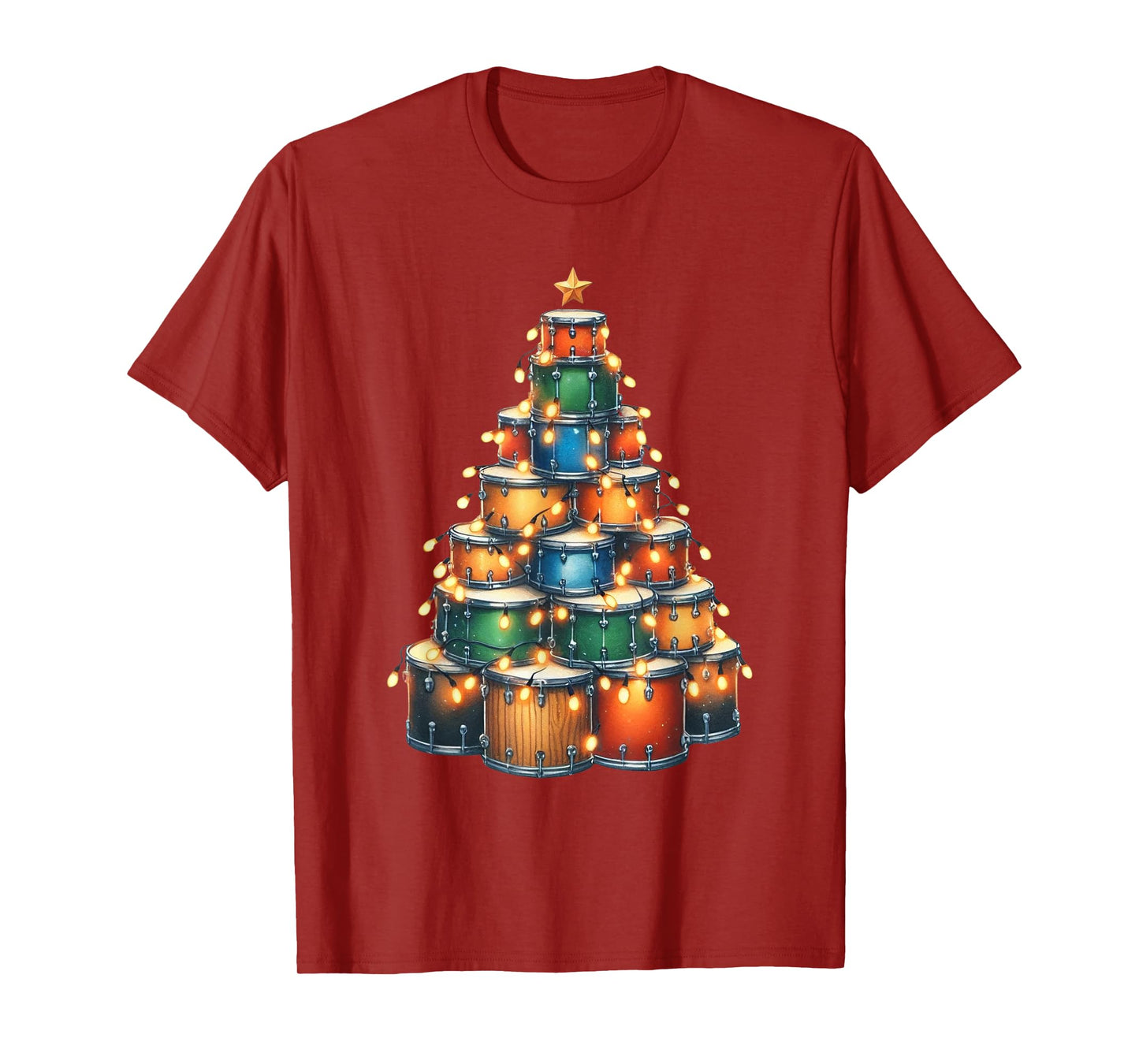 Drumms Xmas Christmas Tree Drummer T-Shirt