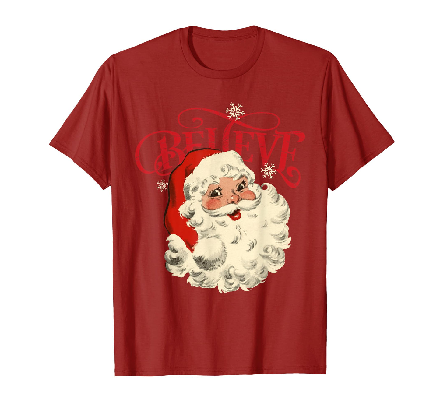 Believe Retro Christmas Santa Claus Xmas Men Women Kids T-Shirt