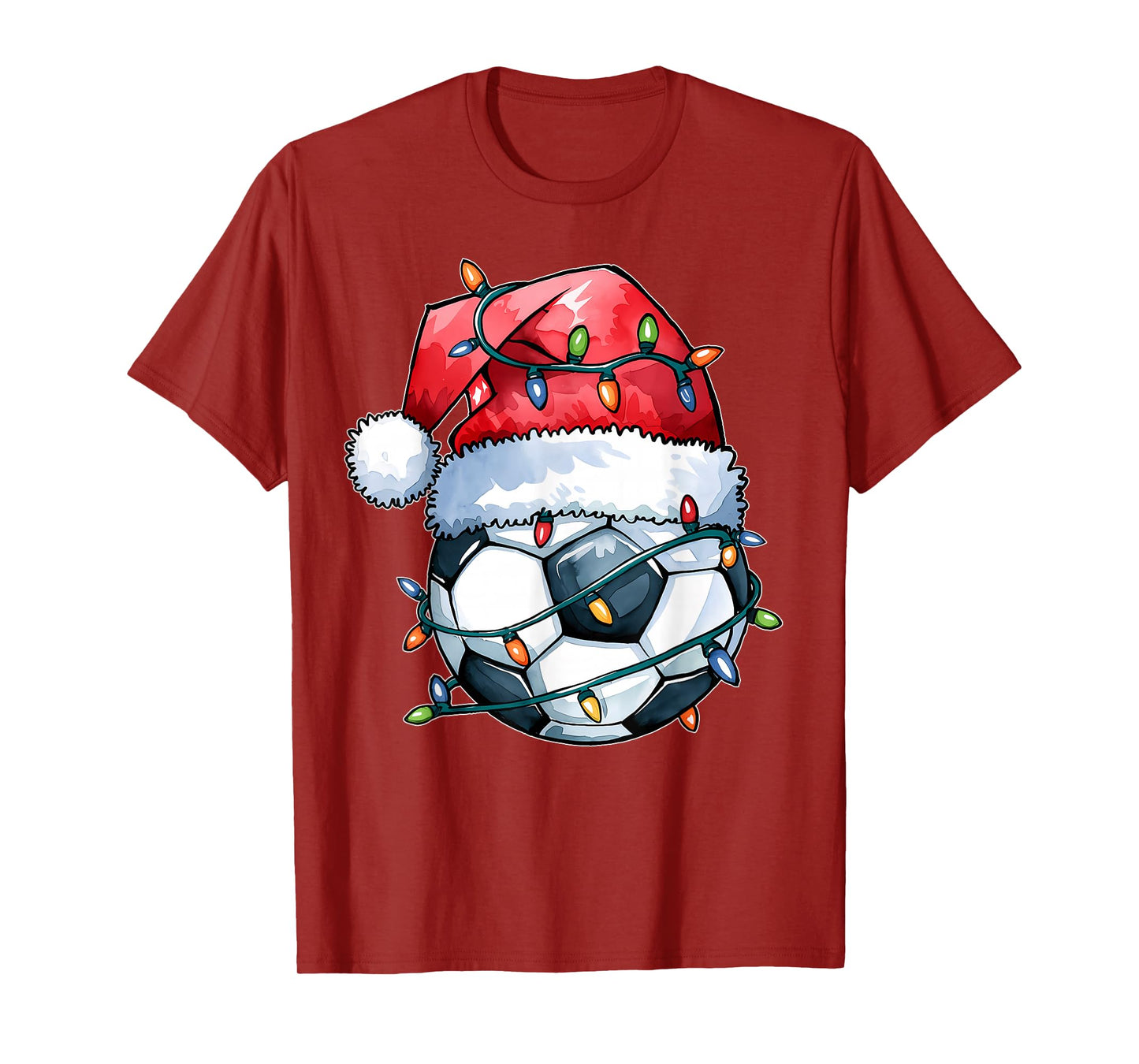 Soccer Christmas Shirt Funny Holiday Soccer Xmas Santa Hat T-Shirt