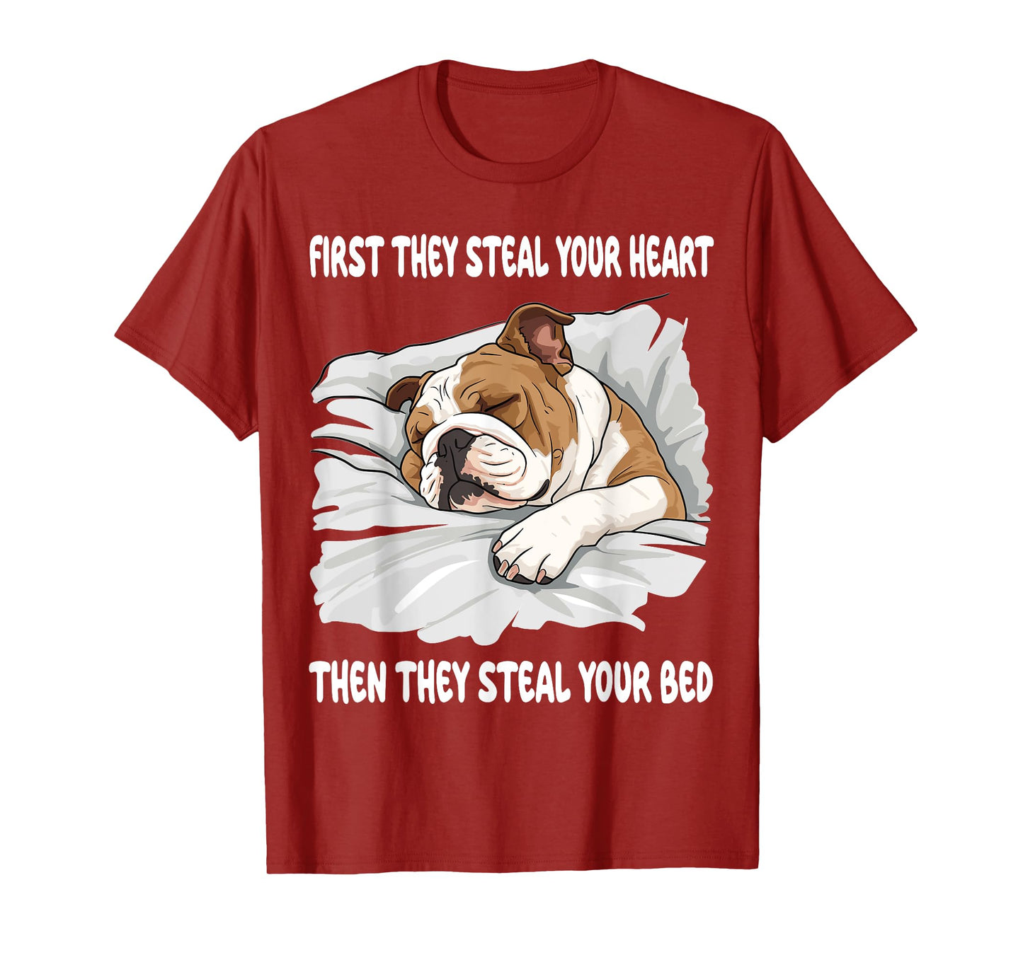 English Bulldog Sleeping Pajamas Nightgown Men Women Girls Kids T-Shirt