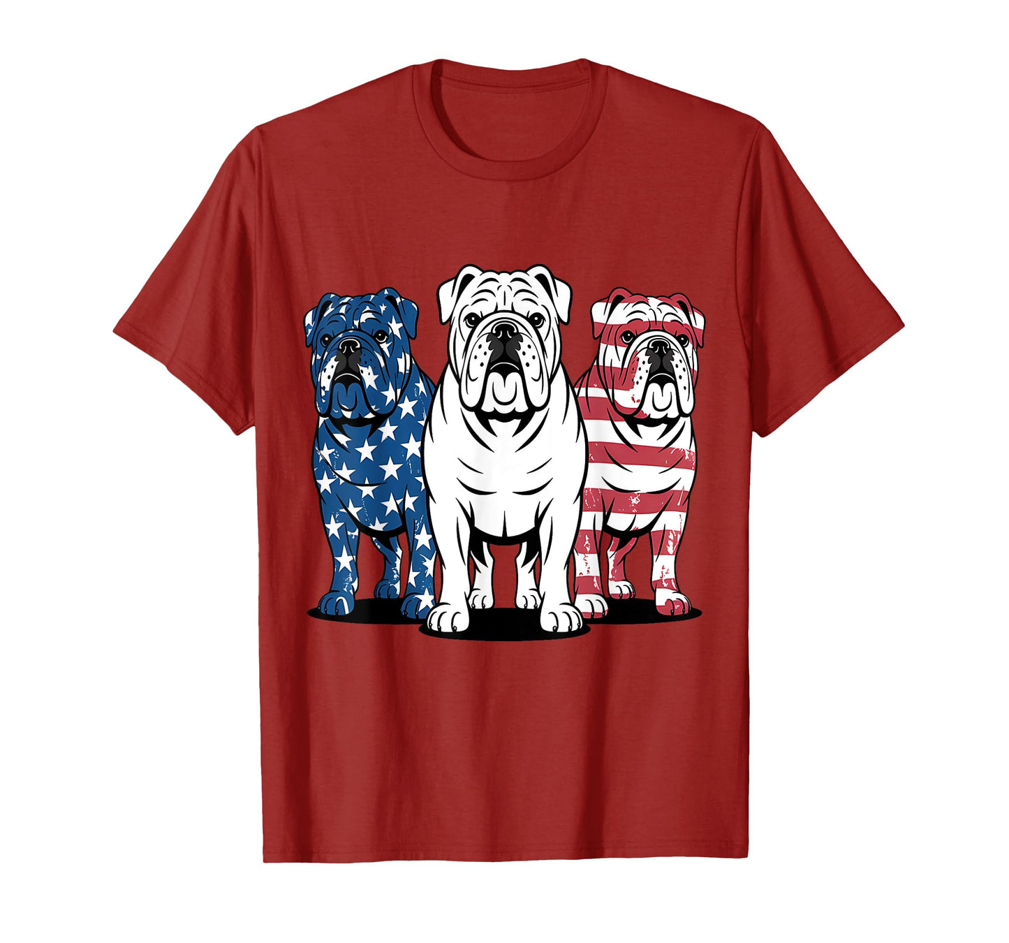Unique English Bulldog Dog American Flag Retro Puppy Lover T-Shirt for Men Women Kids