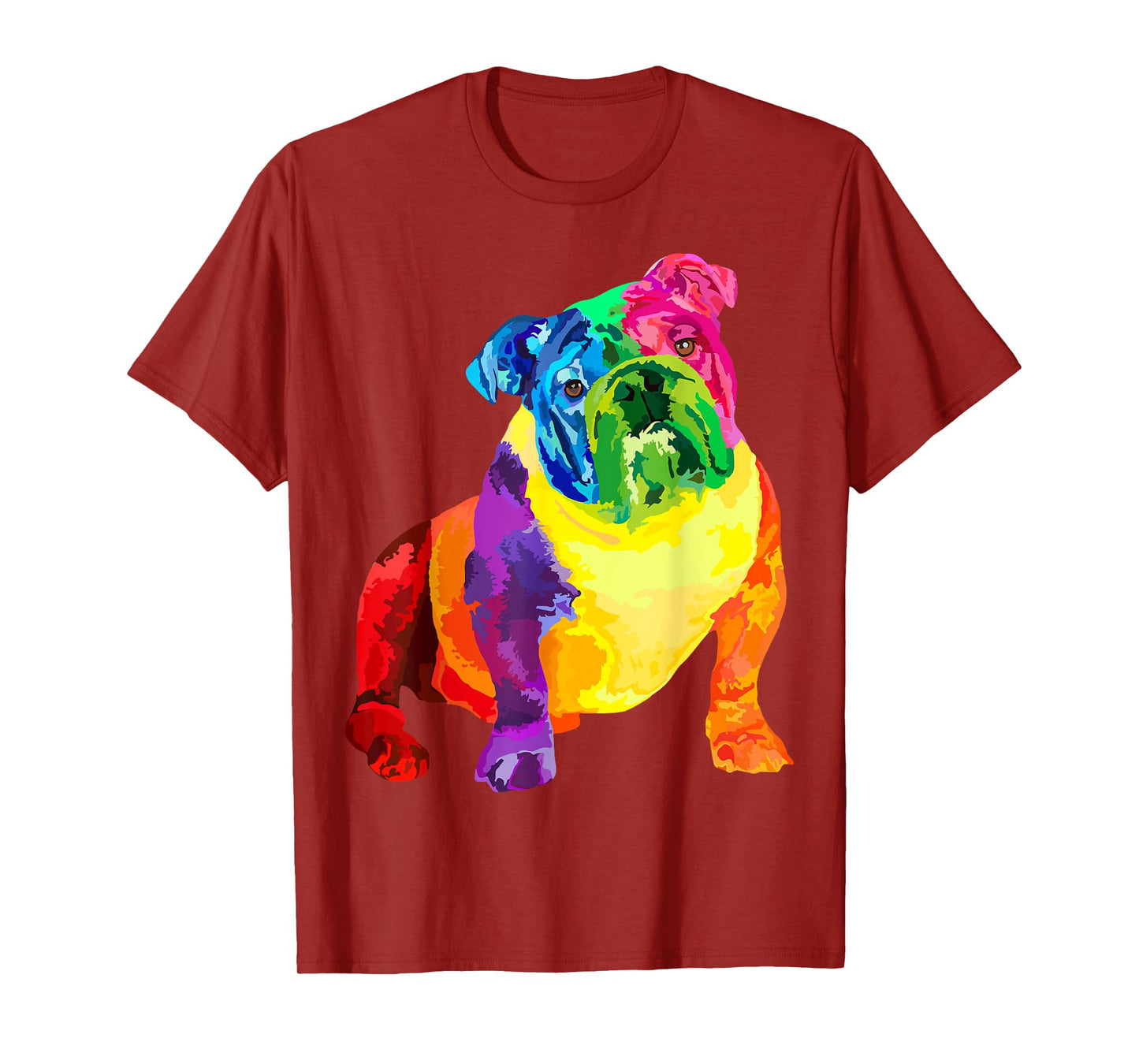 Dog Lover Gifts Womens Colorful Cool English Bulldog Mens T-Shirt