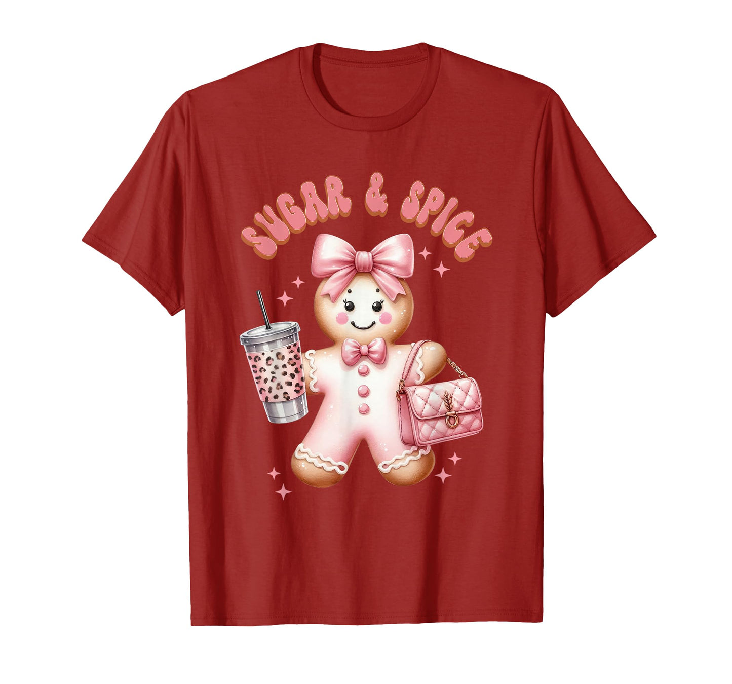 Gingerbread Pink Xmas Christmas Holidays Girl T-Shirt