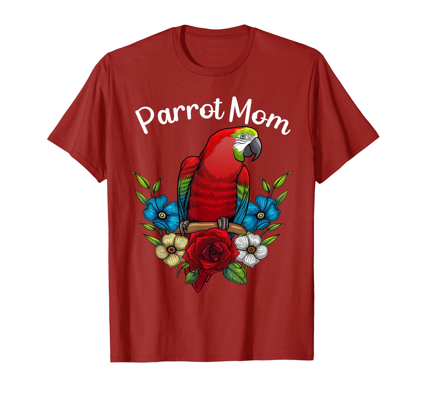 Funny Parrot Mom Art For Women Females Ladies Parrot Lovers T-Shirt