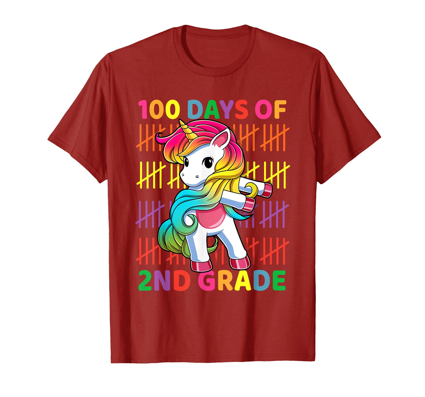 100 Days of 2nd Grade Unicorn Flossing 100th Day Of School T-Shirt
