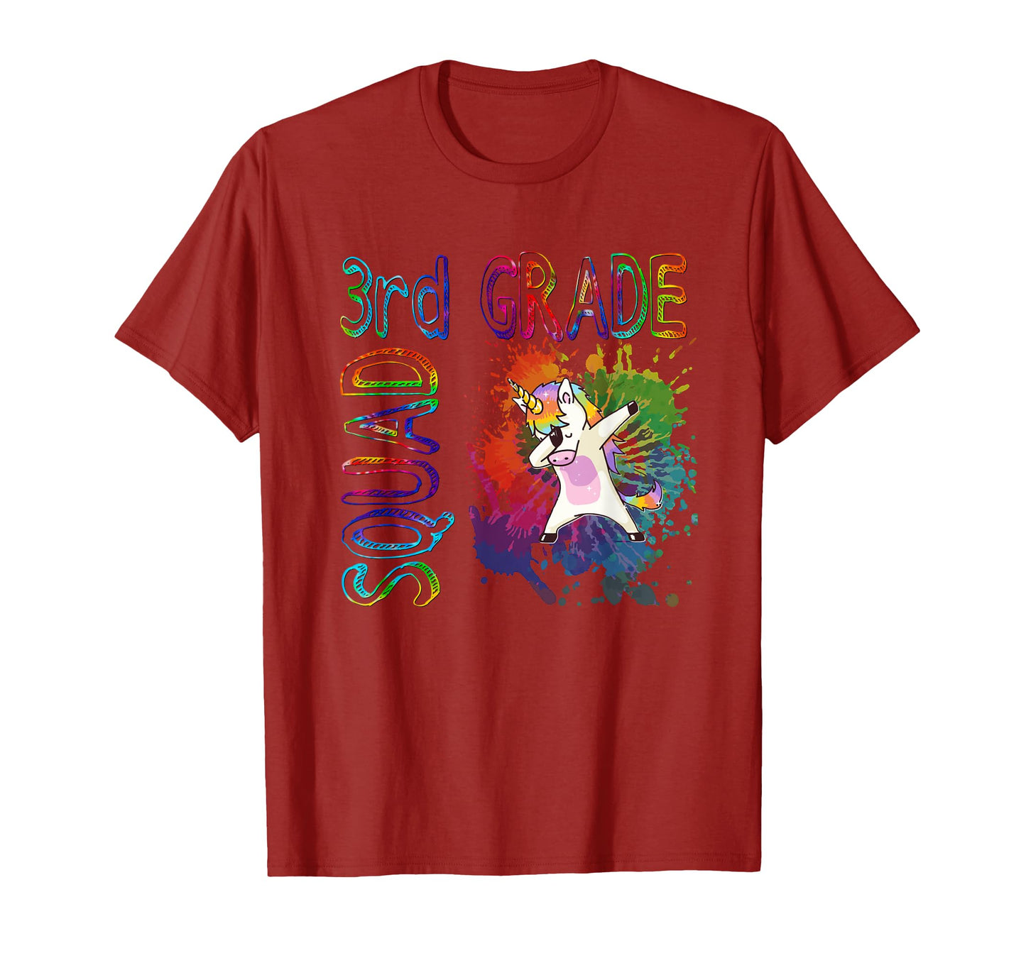 3rd Grade Squad Third Grade Dabbing Unicorn Tie Dye Design T-Shirt
