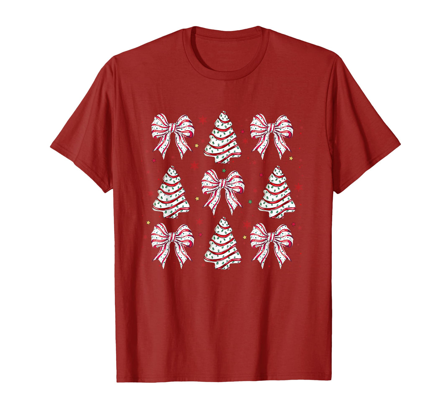 Merry Christmas Xmas Family Matching Apparel Coquette Christmas Tree Cake Bow Girly Unisex-Kids T-Shirt Black Small