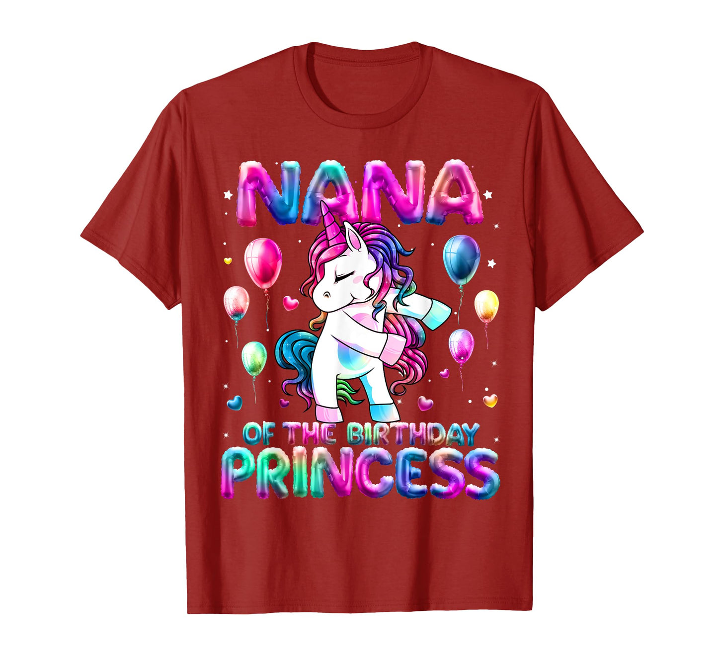 Grandma of the Birthday Princess Girl Flossing Unicorn Nana T-Shirt