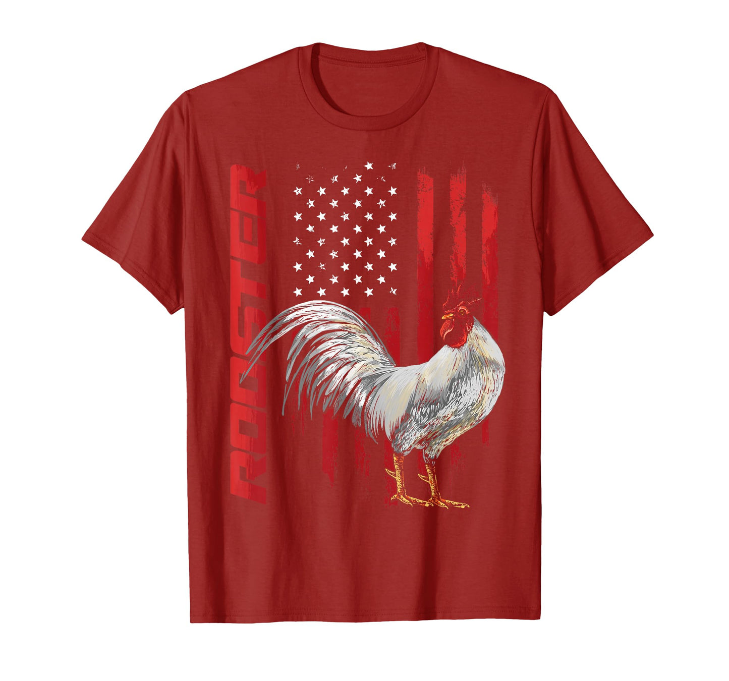 Rooster Chicken American Flag USA Fighting Cock T-Shirt