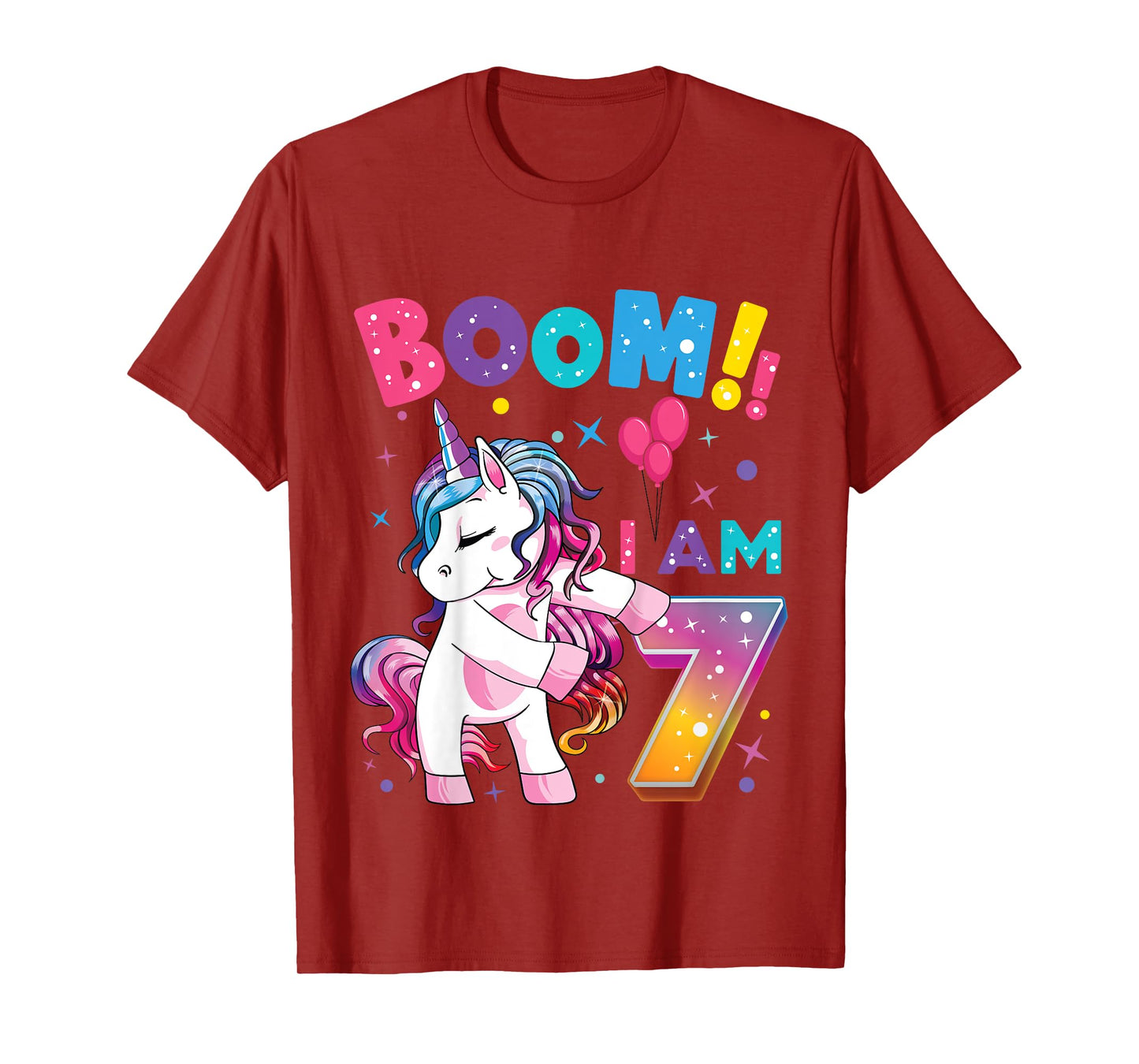 7 Years Old Unicorn Flossing 7th Birthday Girl Unicorn Party T-Shirt