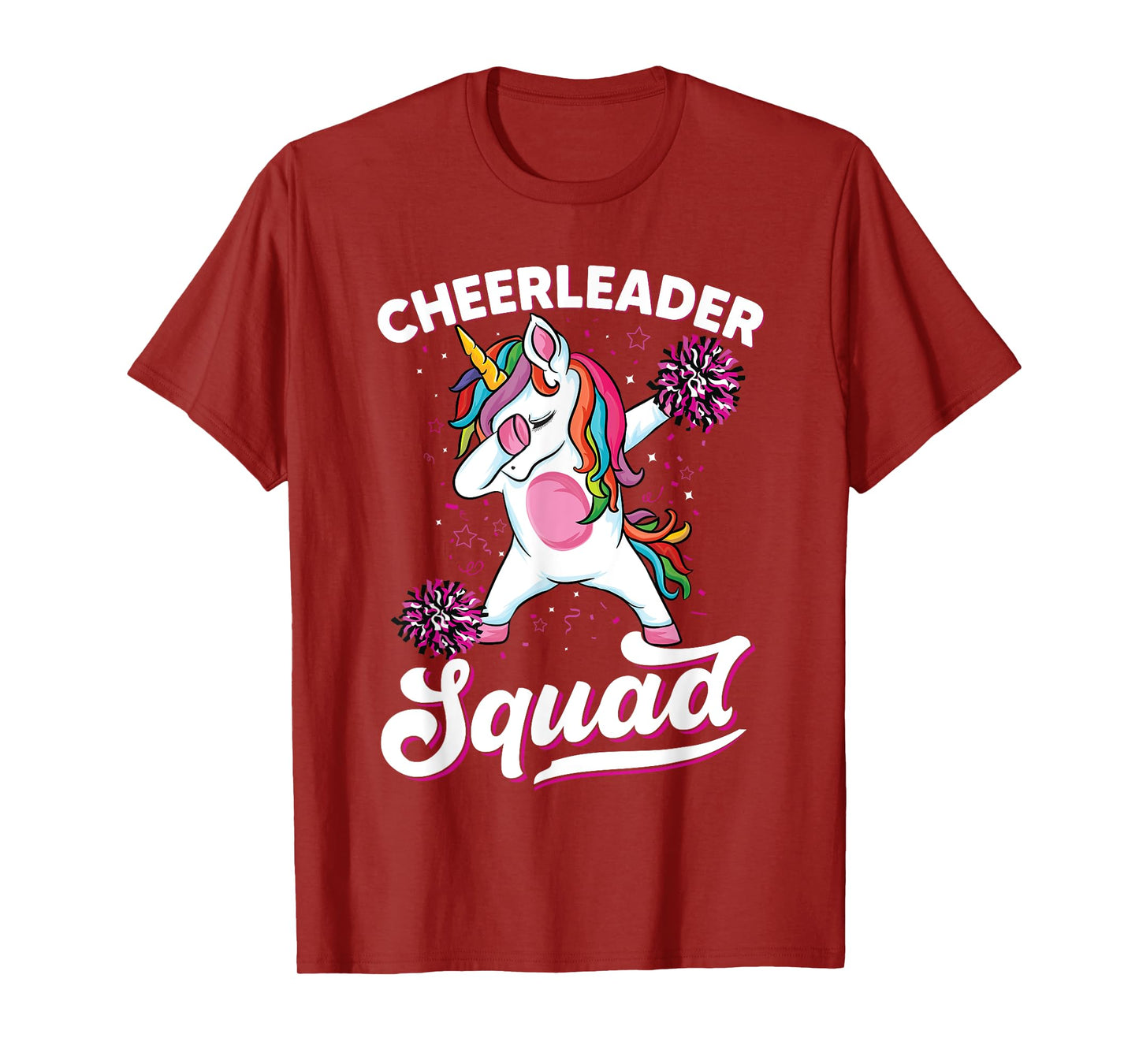 Magical cute dabbing unicorn cheerleader Funny Cheerleading T-Shirt