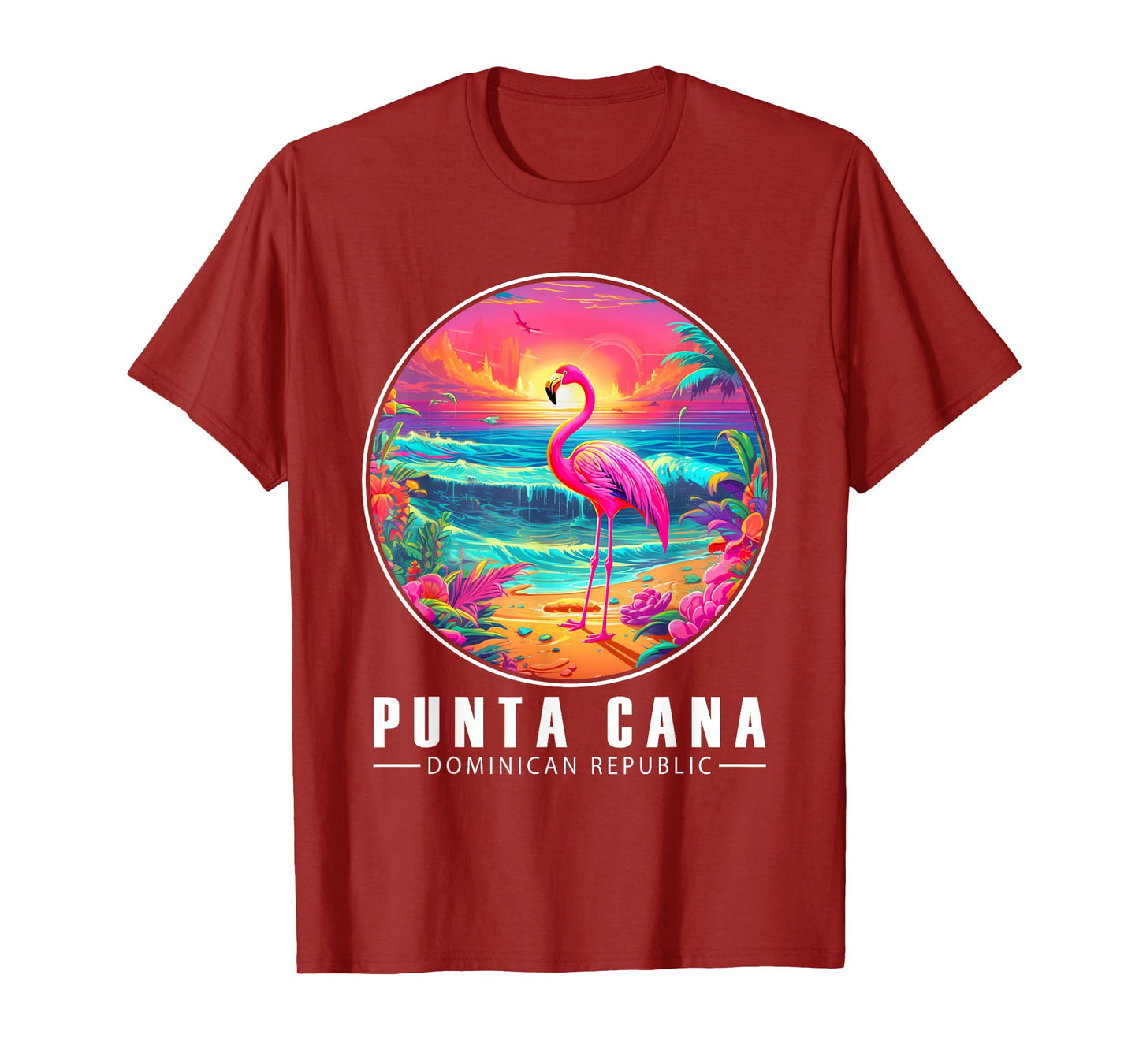 Punta Cana Flamingo Shirt Dominican Republic Beach Sunset T-Shirt