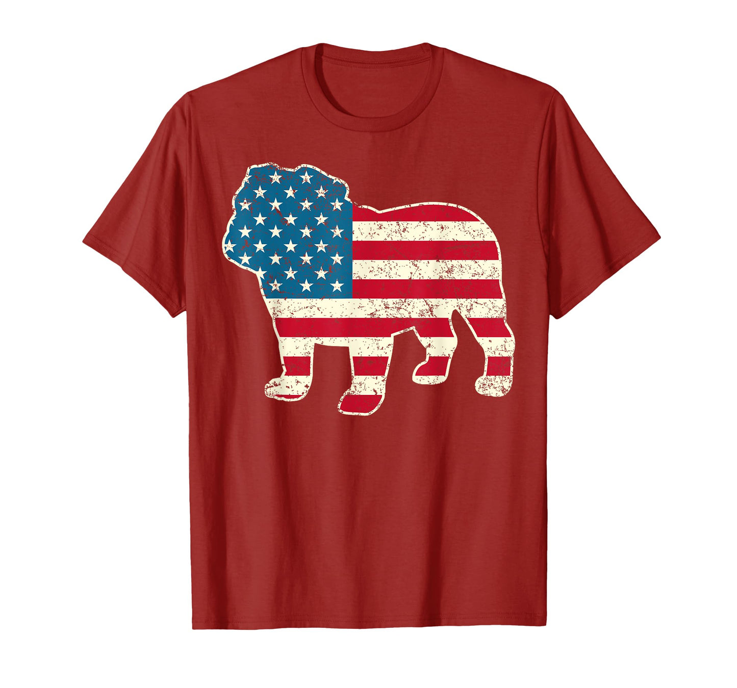 English Bulldog 4th of July Men Women Dog American Flag USA T-Shirt