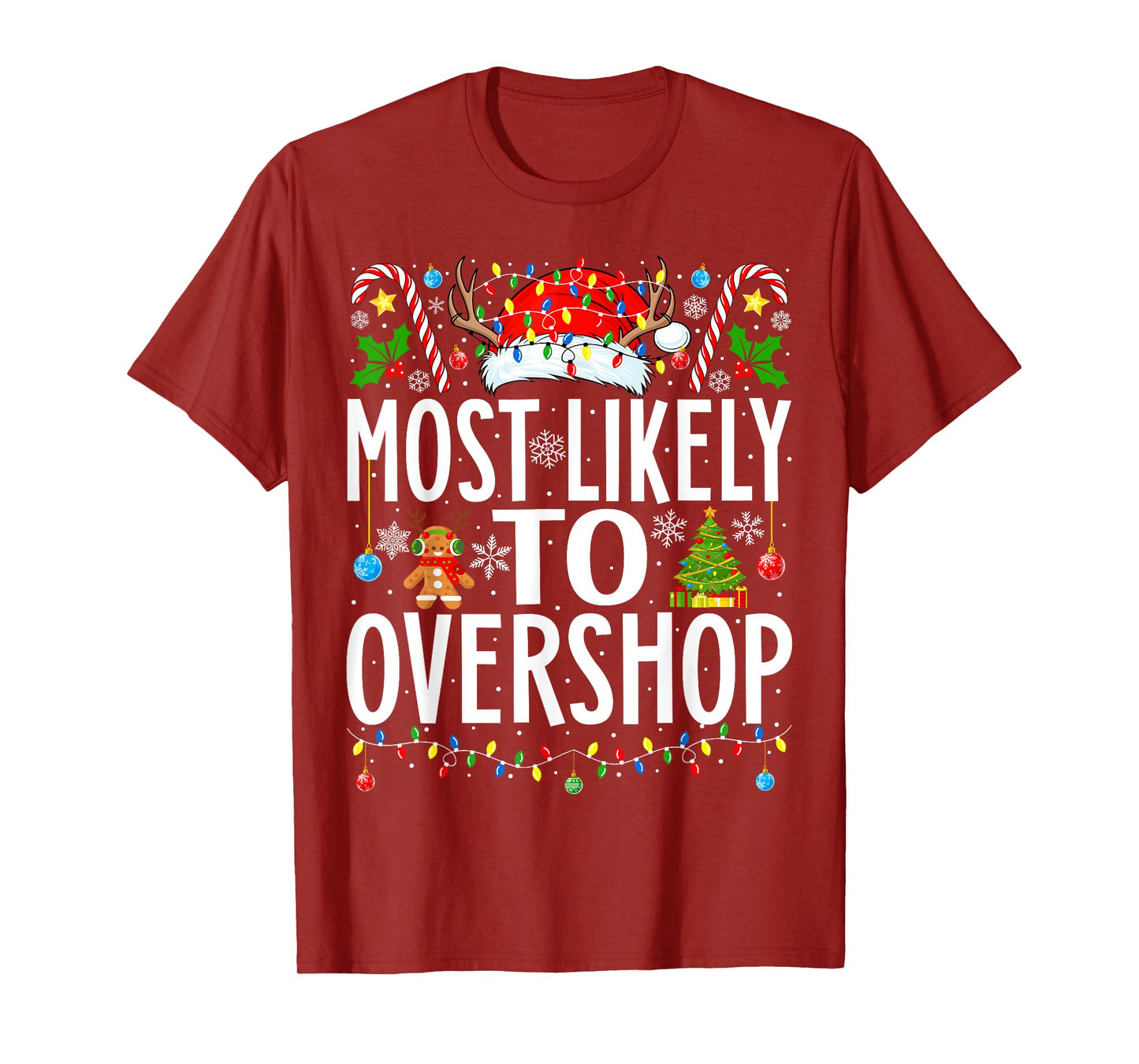 Most Likely To Overshop Shopping squad Xmas Family Christmas T-Shirt