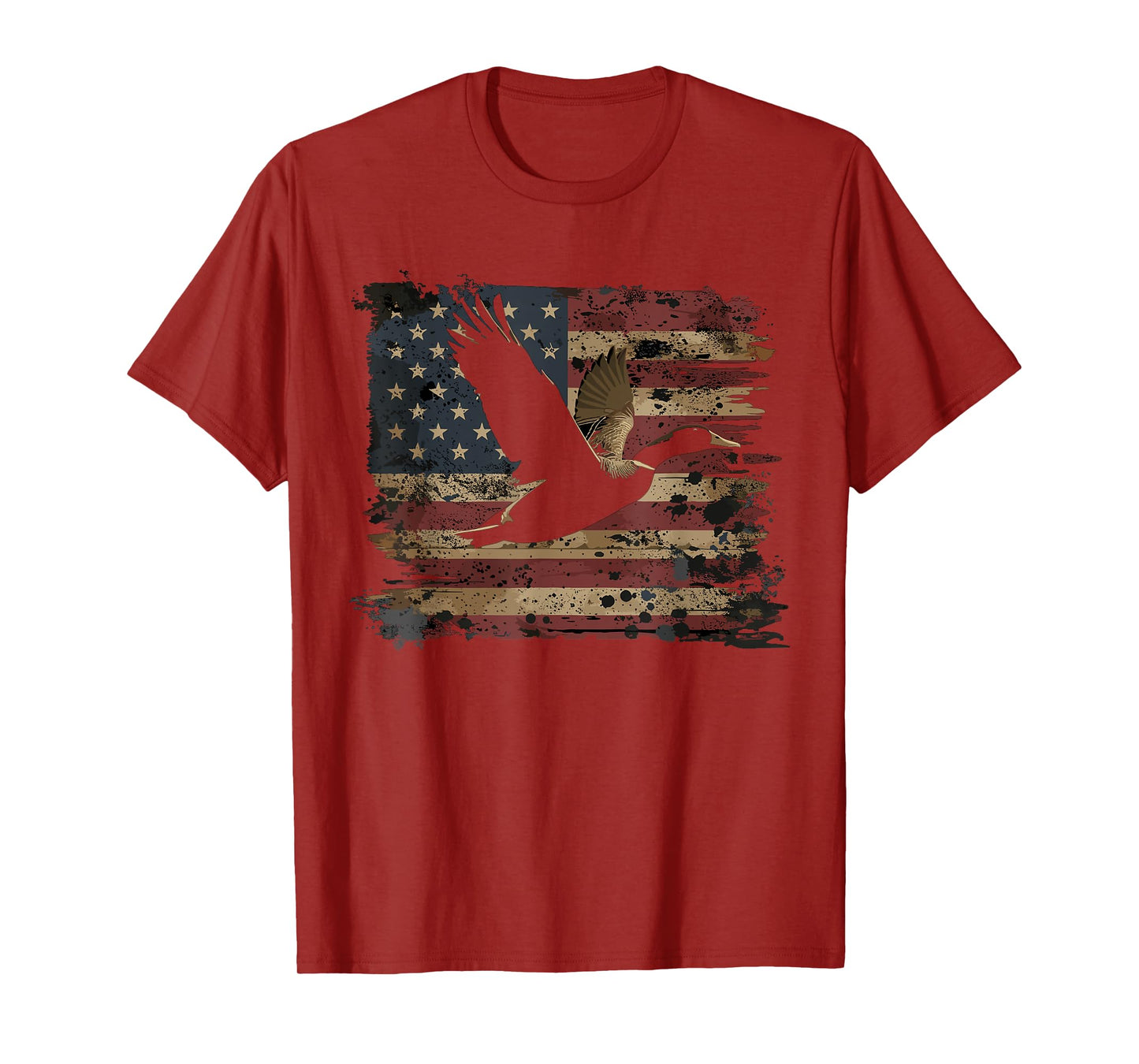 Duck Hunting 4th Of July USA American Flag T-Shirt