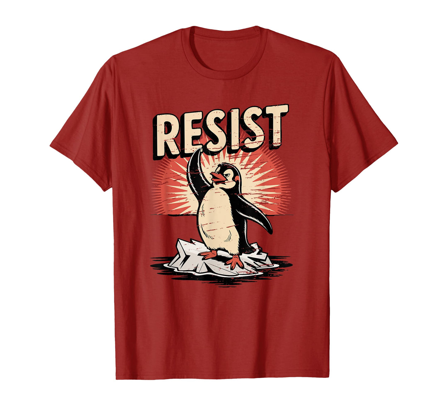Resist Penguin Activism Vintage Protest Penguins Resist T-Shirt