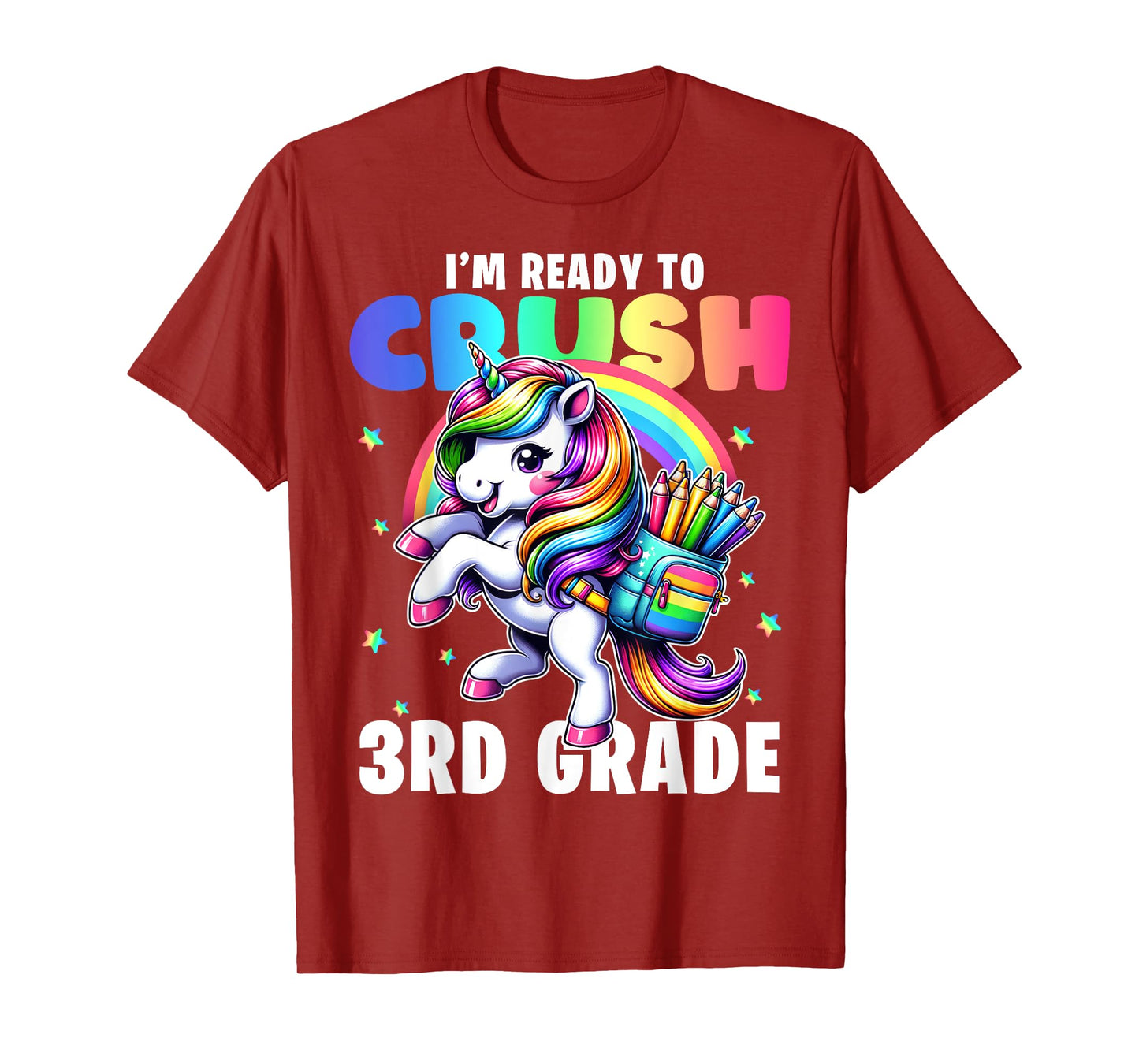 Crush 3rd Grade Girls Back to School Unicorn First Day Cute T-Shirt