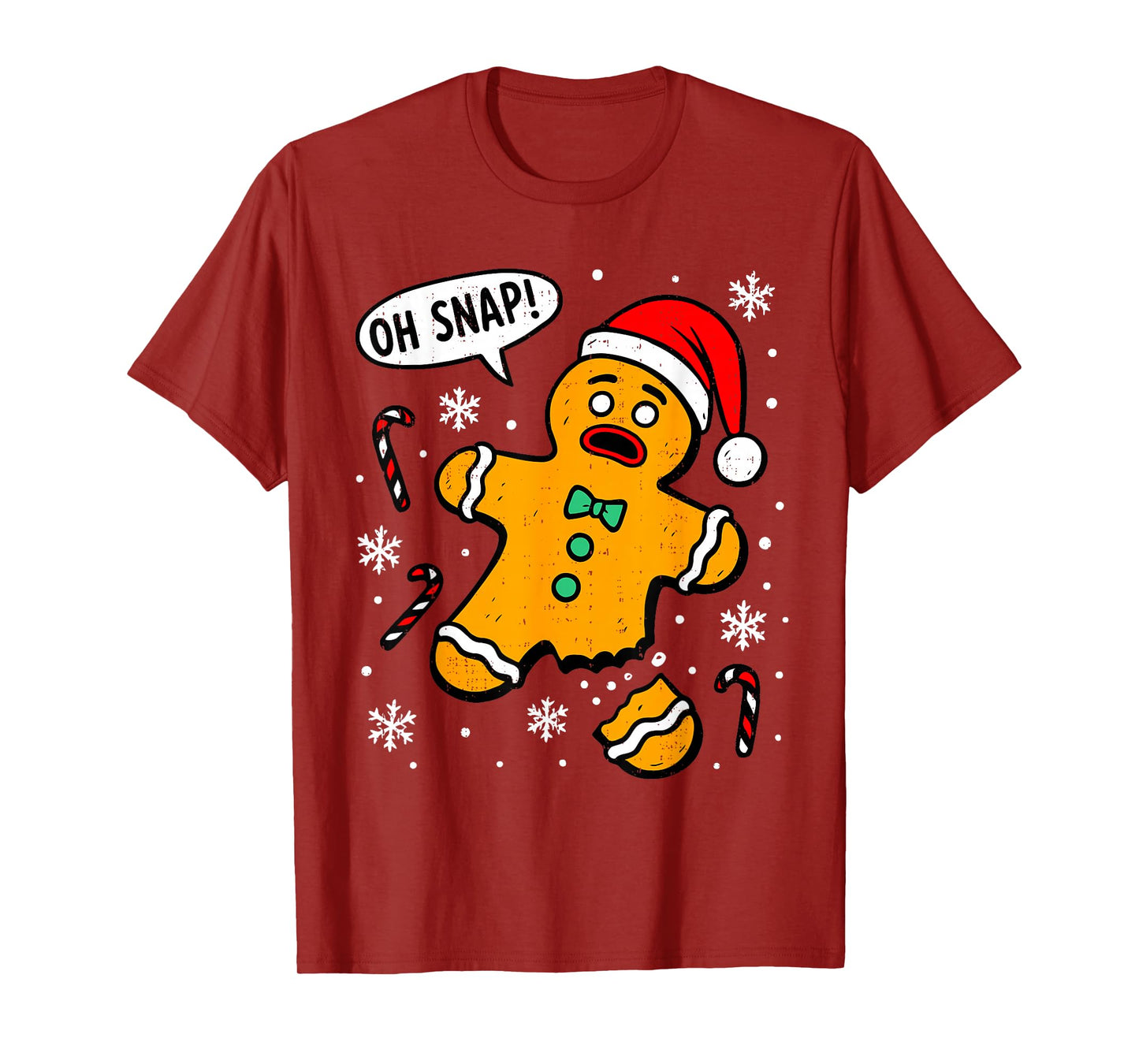 Oh Snap Gingerbread Man Christmas Xmas Cookie Baking Funny T-Shirt