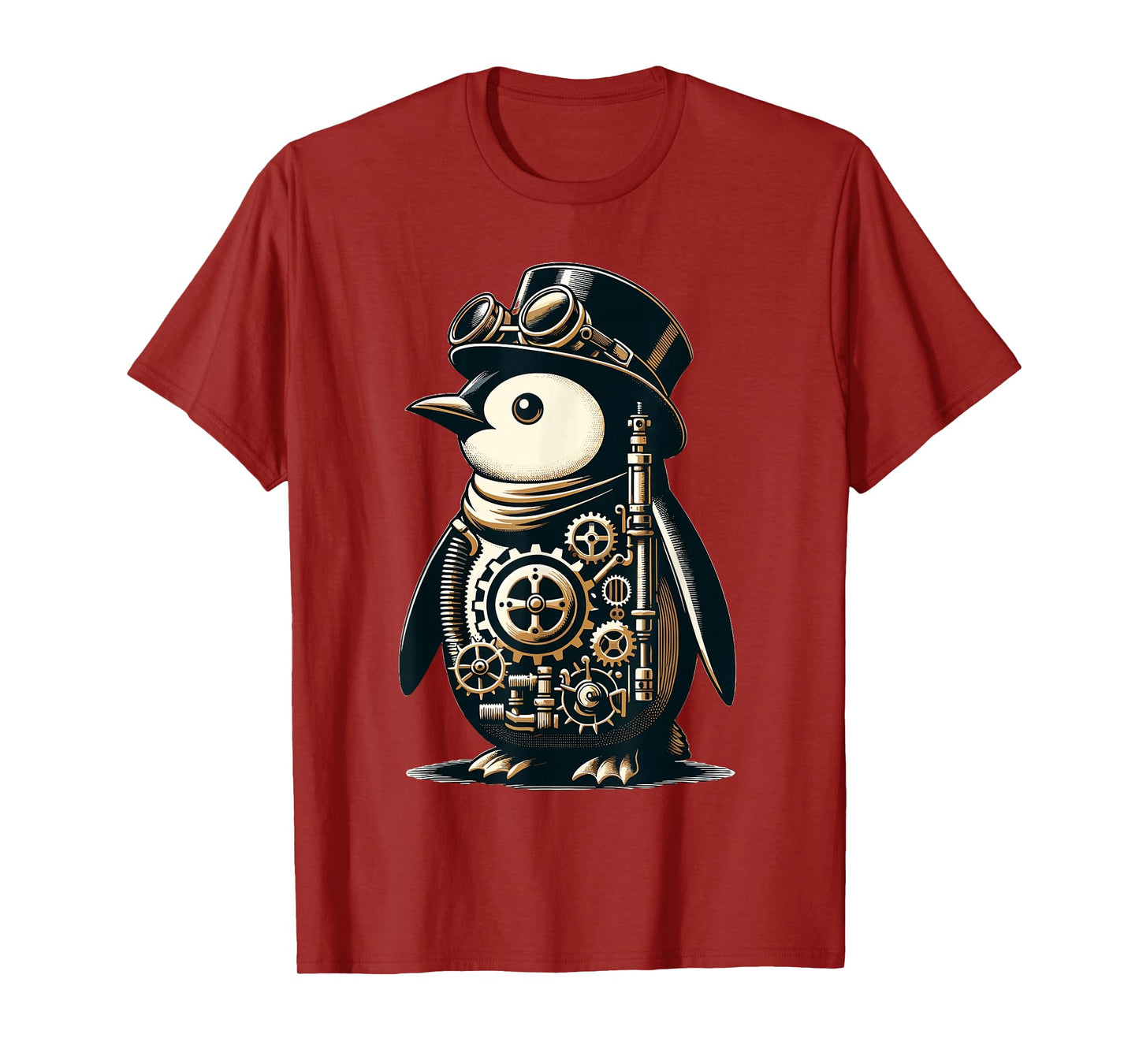Cool Steampunk Aesthetic Penguin Lover Vintage Penguin T-Shirt