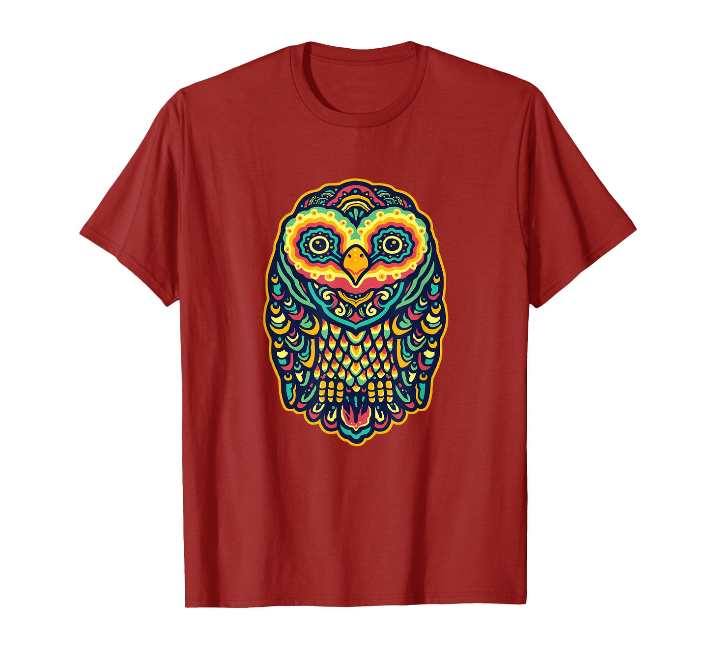 Psychedelic Owl Art Trippy Colors Colorful Rave Party Bird T-Shirt