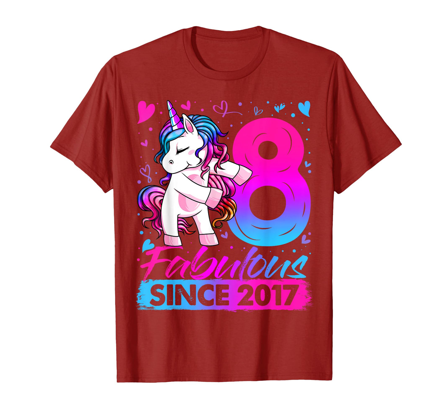 8 Year Old Unicorn Gifts For Girls 8th Birthday Girl Party T-Shirt