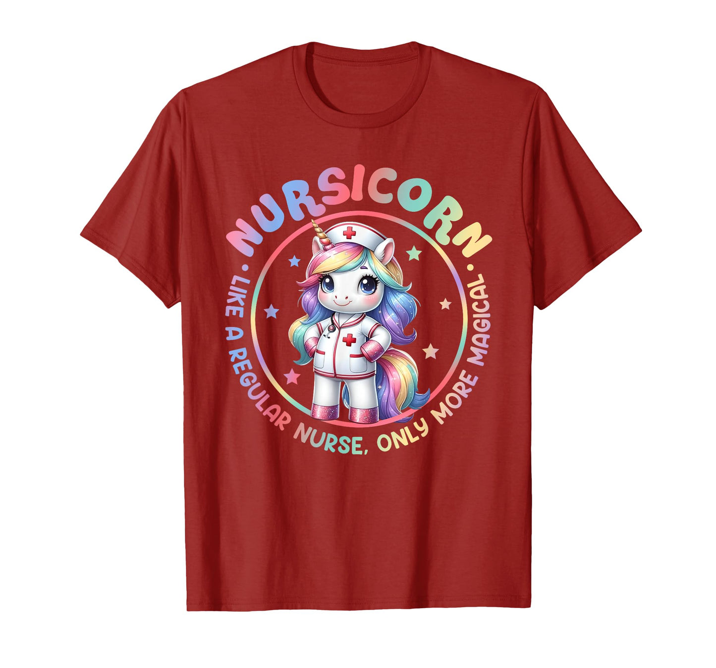Funny Nursicorn Rainbow Cute Unicorn Nurse Nursing RN Women T-Shirt