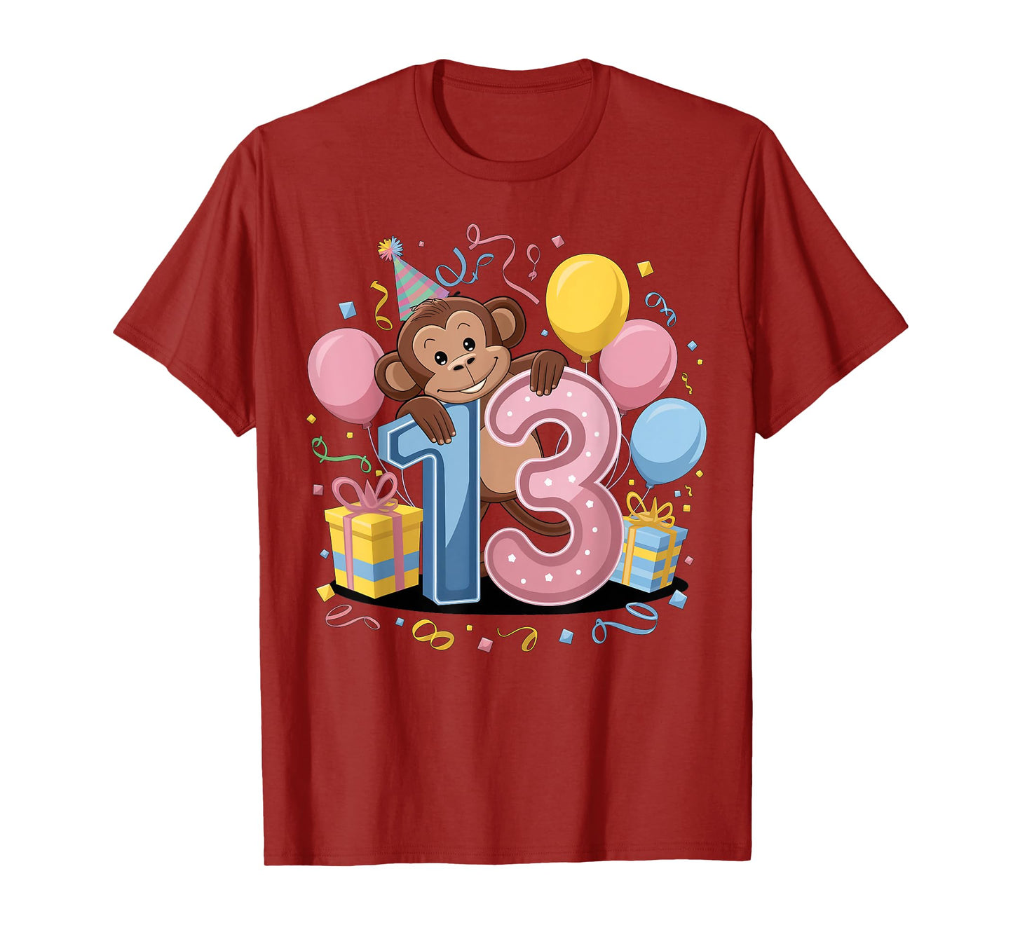 Monkey 13th birthday boy girl 13 years old thirteenth Monkey T-Shirt