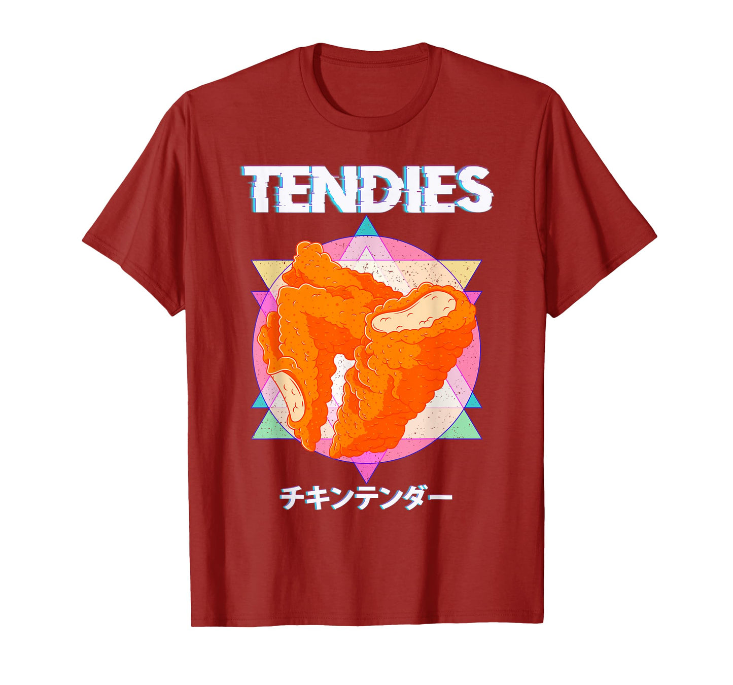 Vaporwave Tendies Chicken Tenders Japanese Kanji Pastel Goth T-Shirt