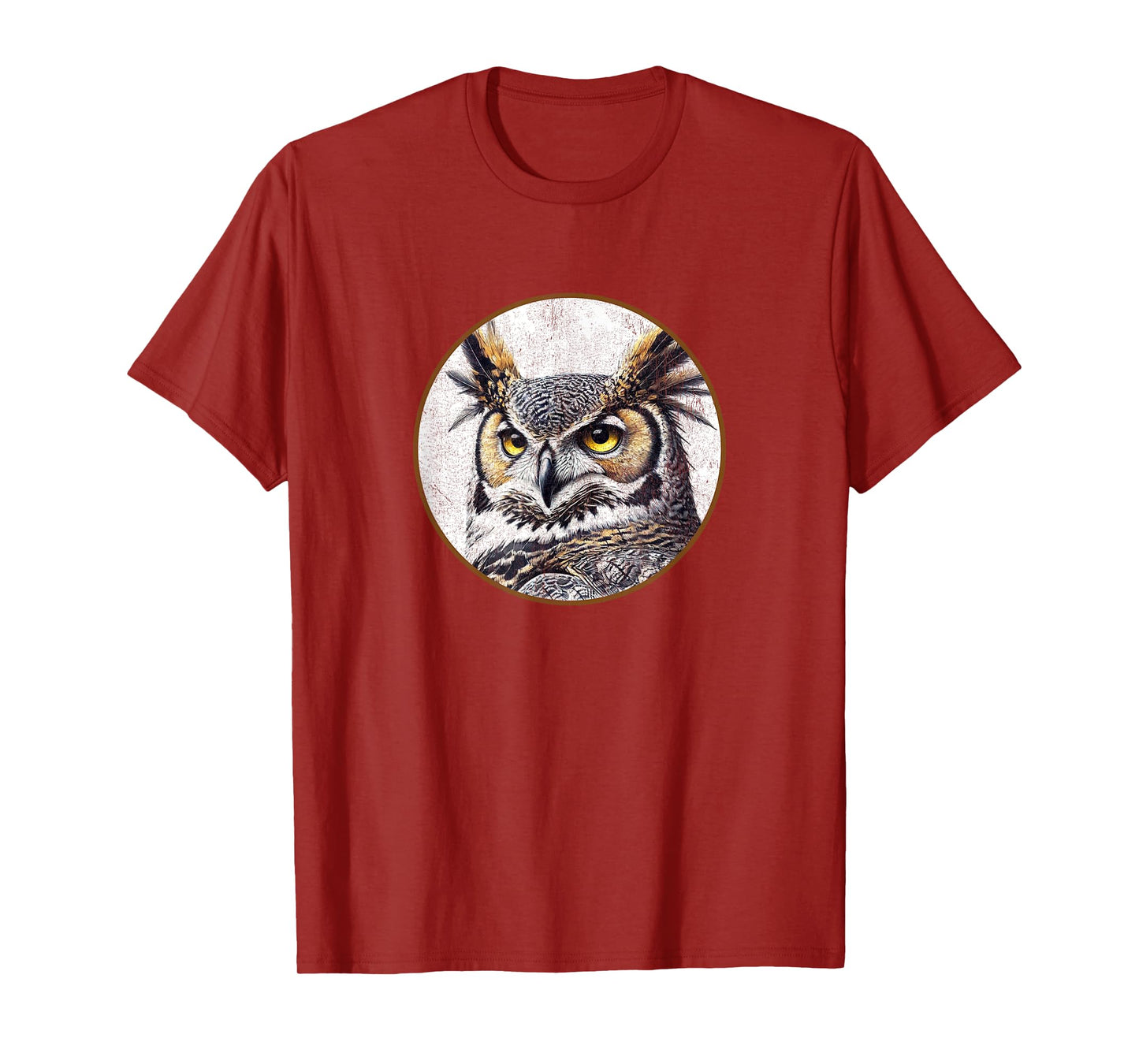 Colorful Retro Great Horned Owl Bird Design T-Shirt