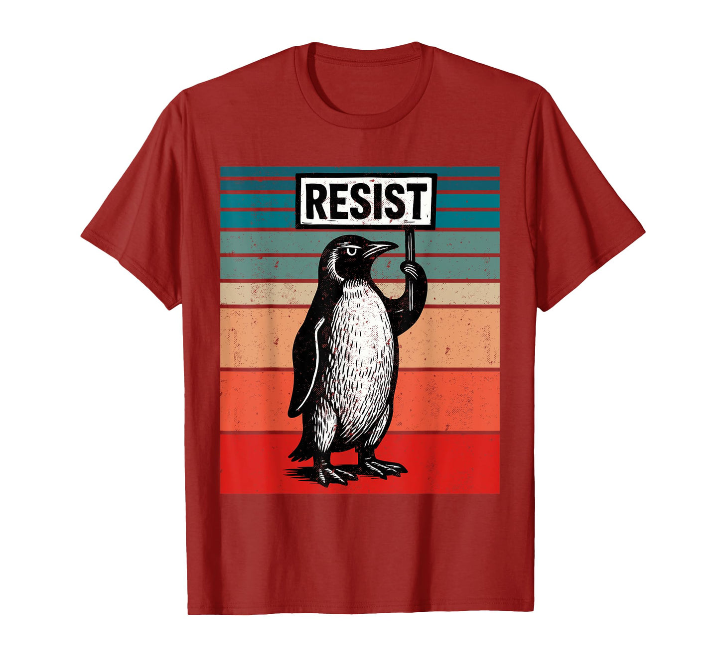 RESIST Penguins Against Trump Tariffs Funny T-Shirt