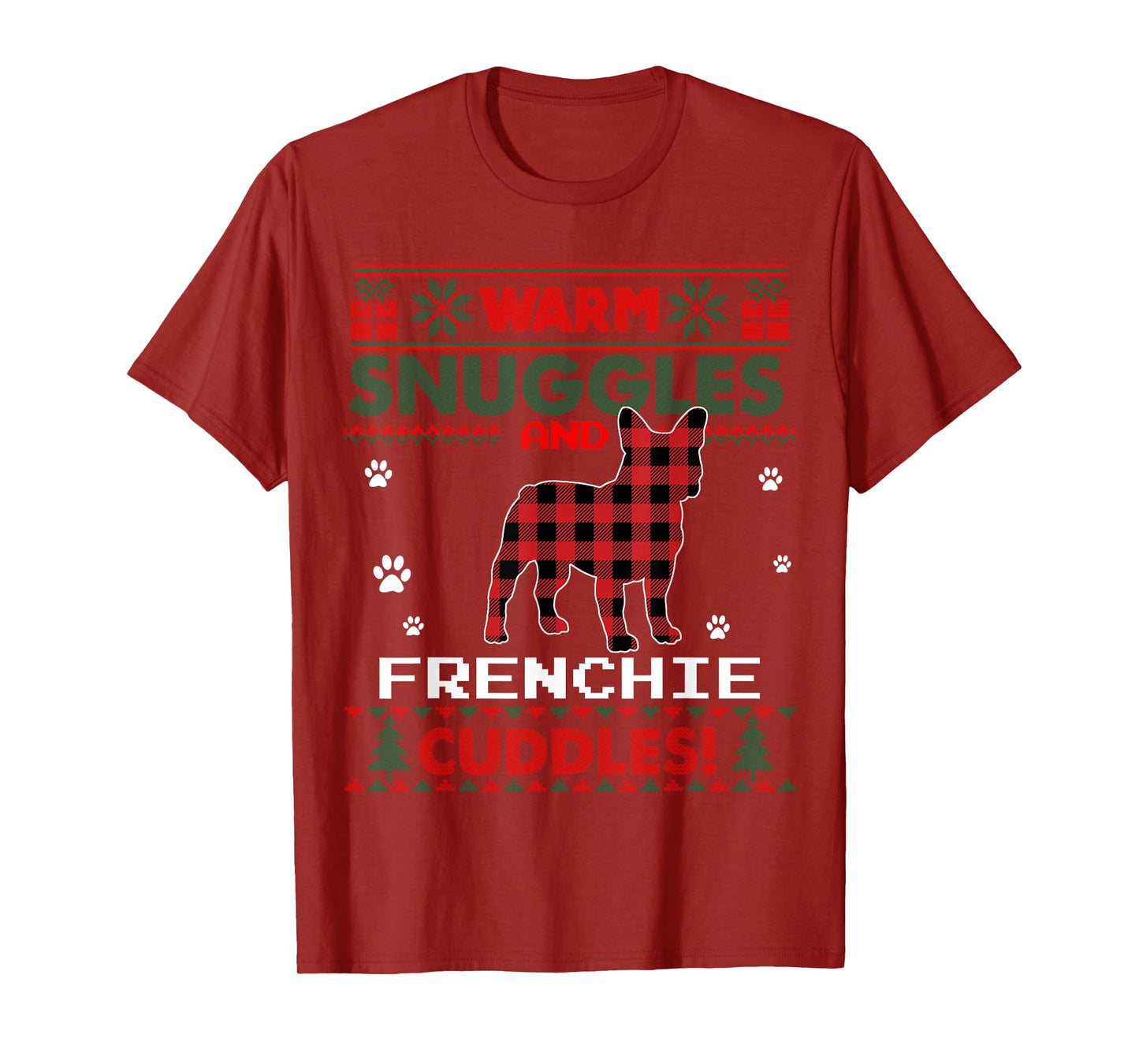French Bulldog Christmas Pajama Shirt Ugly Christmas Sweater Men Women Kids T-Shirt