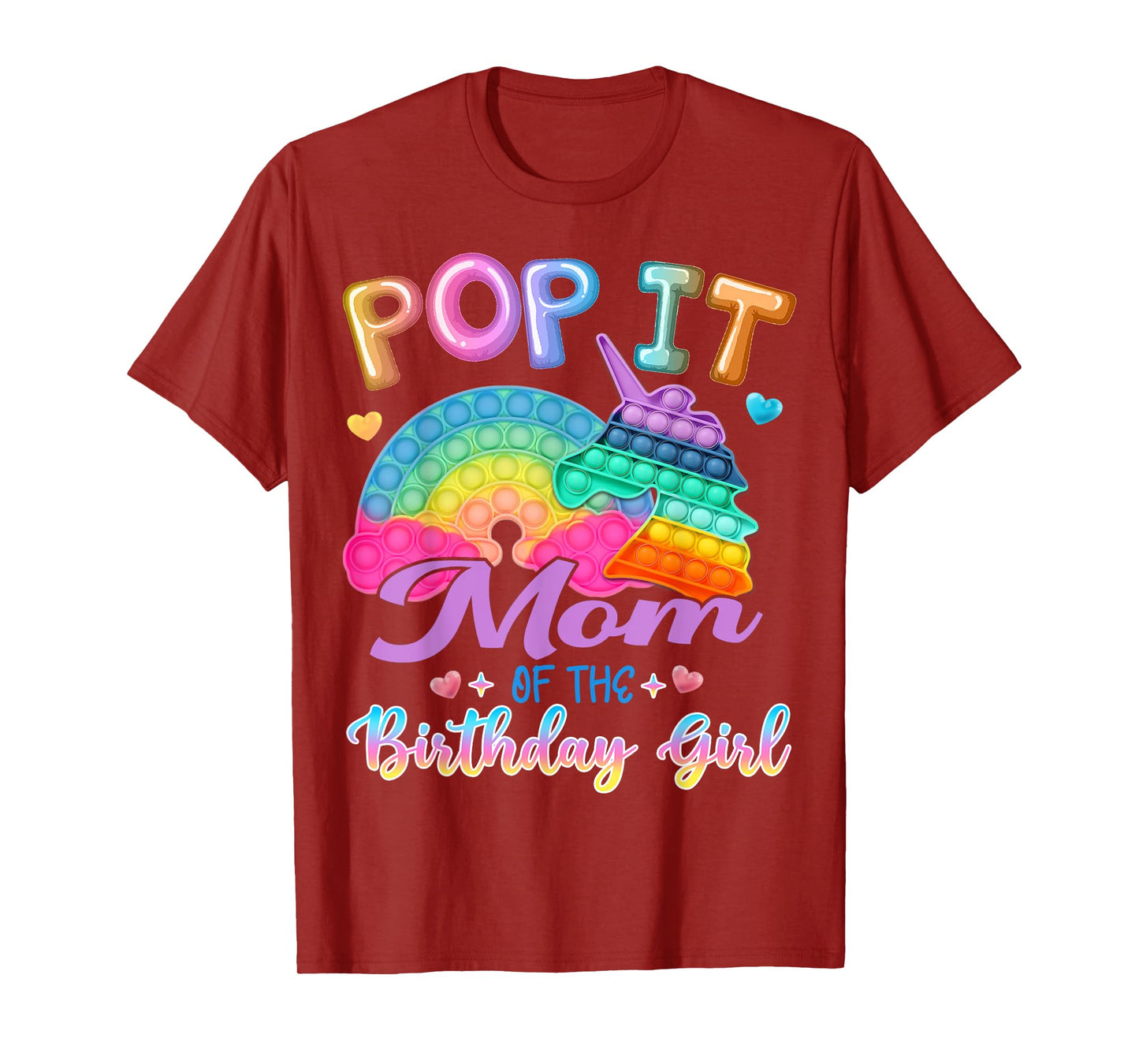 Pop It Mom of the Birthday Girl Fidget Kids Family Matching T-Shirt