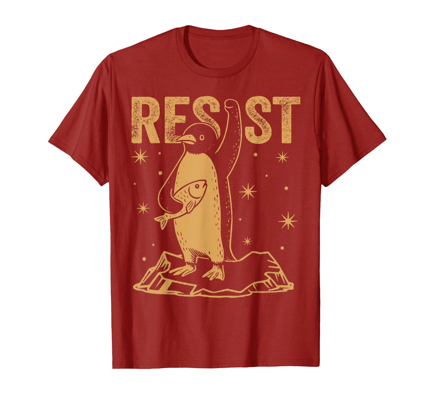 Resist Penguin Activism Graphic Design Funny T-Shirt