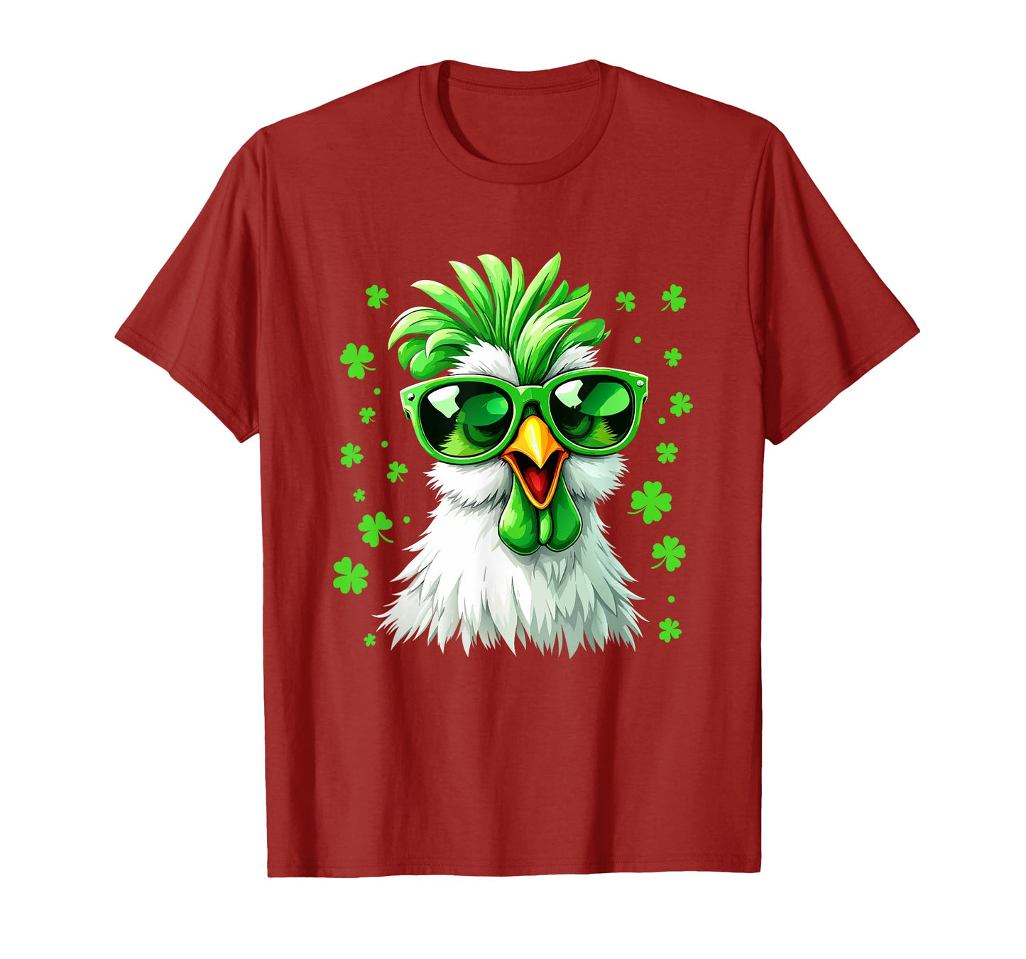 Funny Chicken St Patricks Day Chicken Shamrock T-Shirt