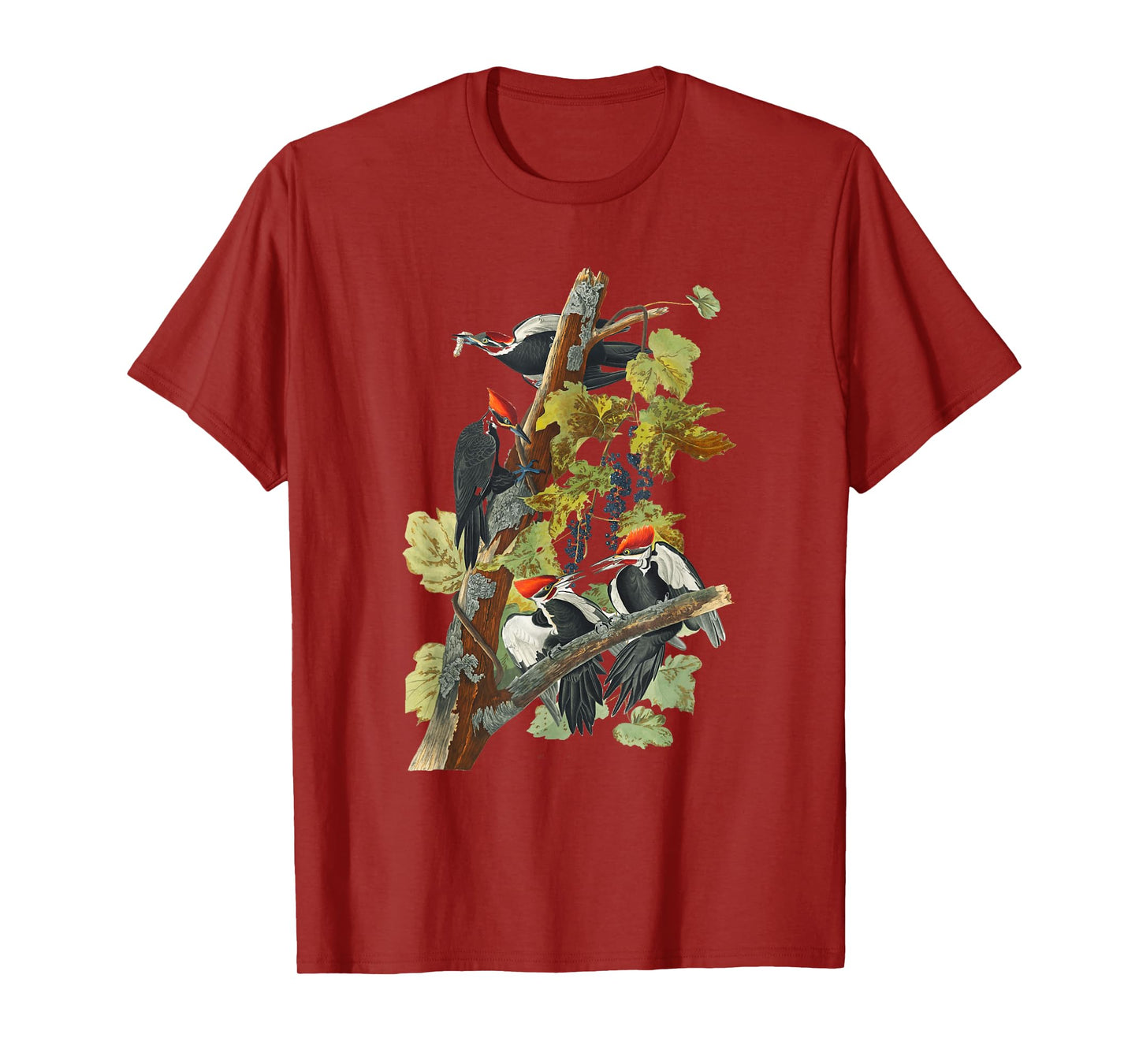 Vintage Pileated Woodpecker Birds Illustration Men & Women T-Shirt