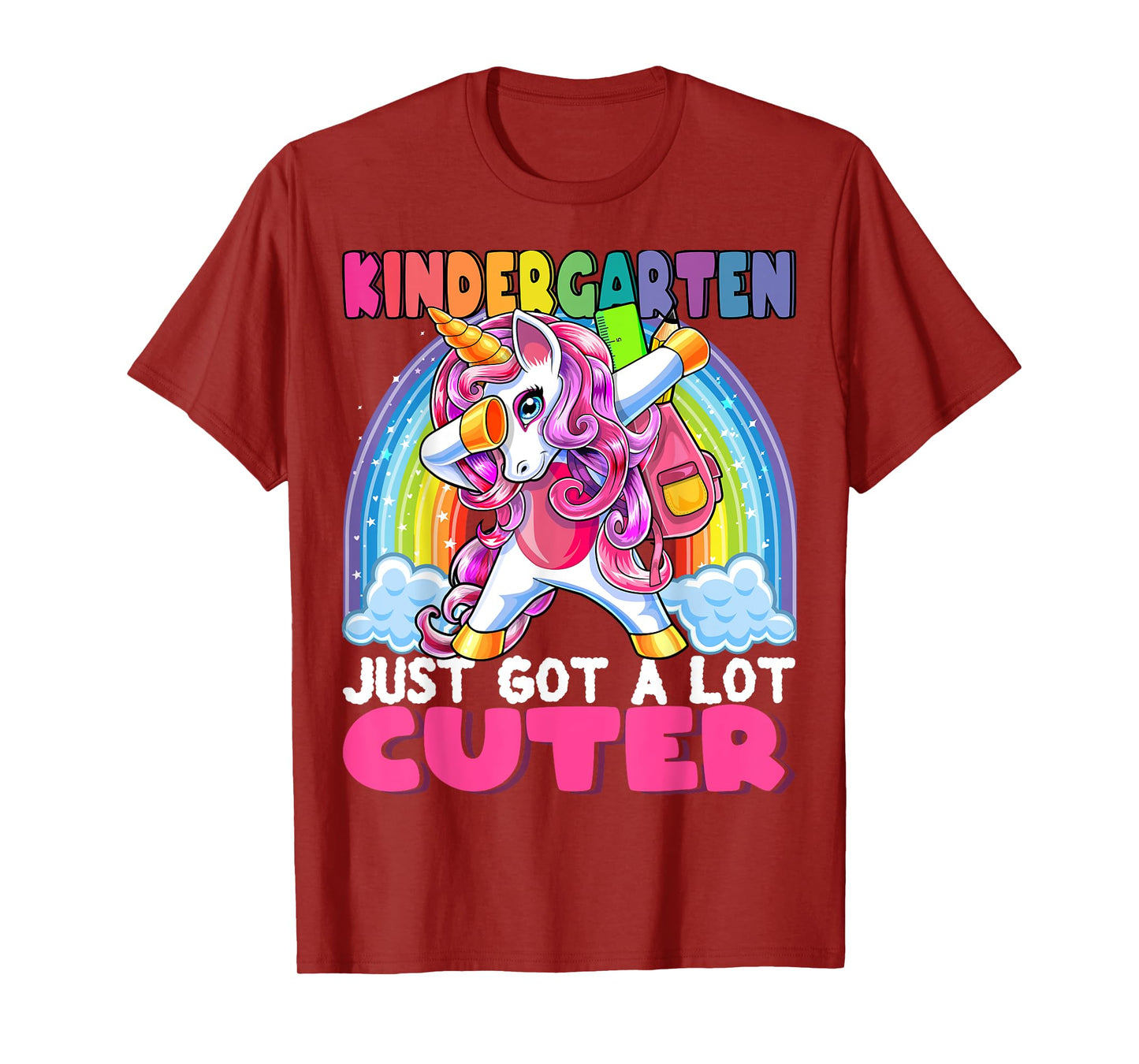 Kindergarten Got Cuter Dabbing Unicorn Back to School Girls T-Shirt