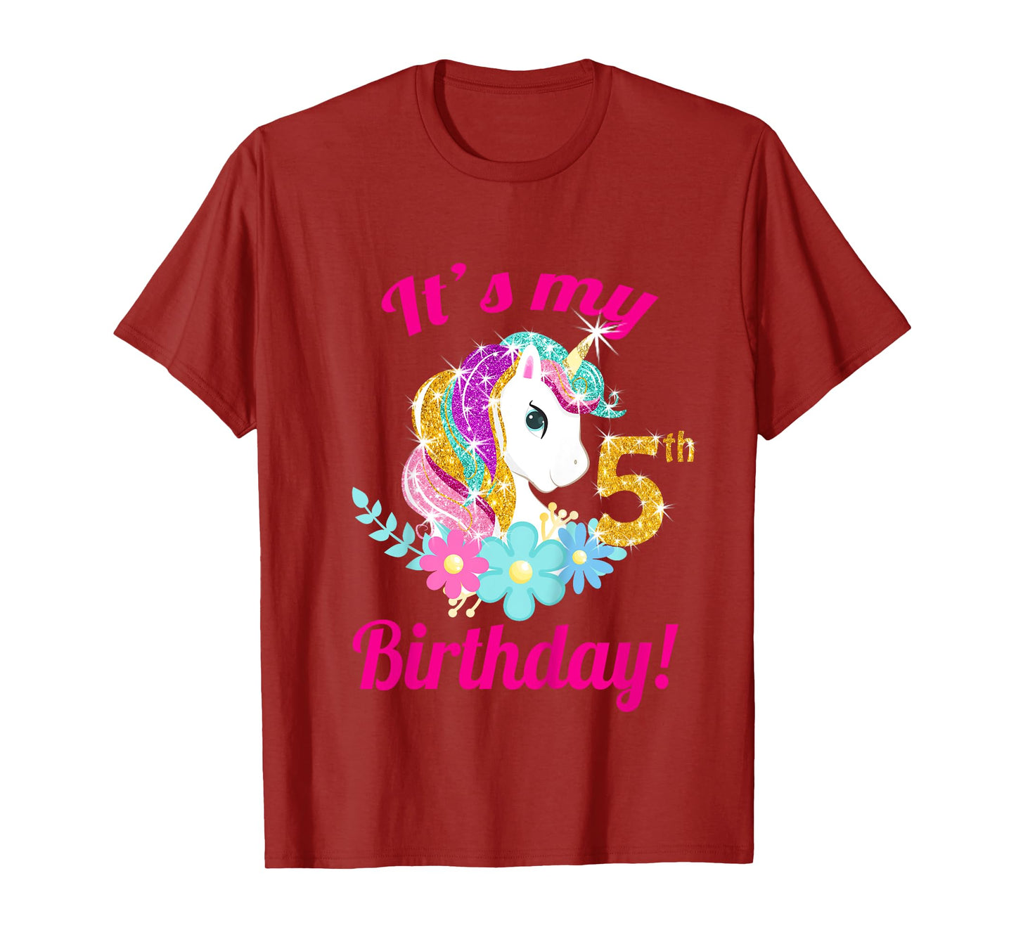 Its My 5th Birthday Unicorn Shirt (5 year old girls outfit) T-Shirt