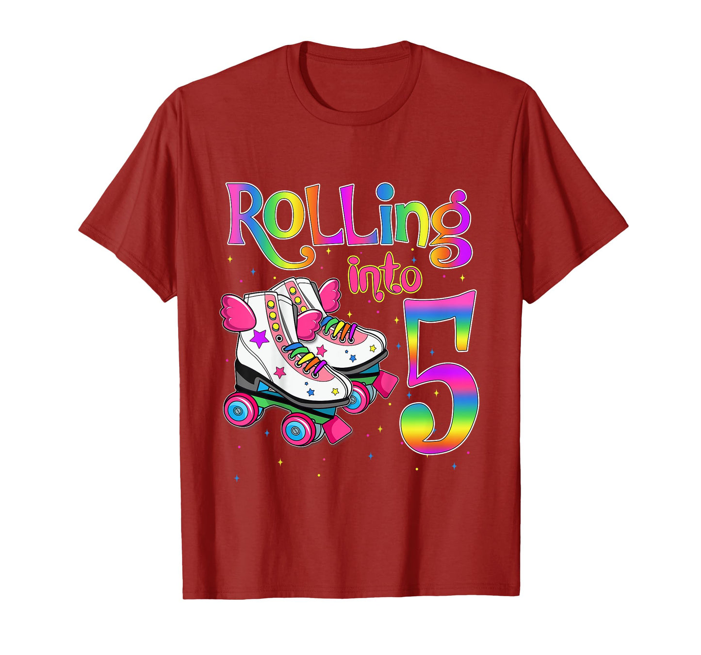 Rolling Into 5 years Let's Roll I'm Turning 5 Roller Skate T-Shirt