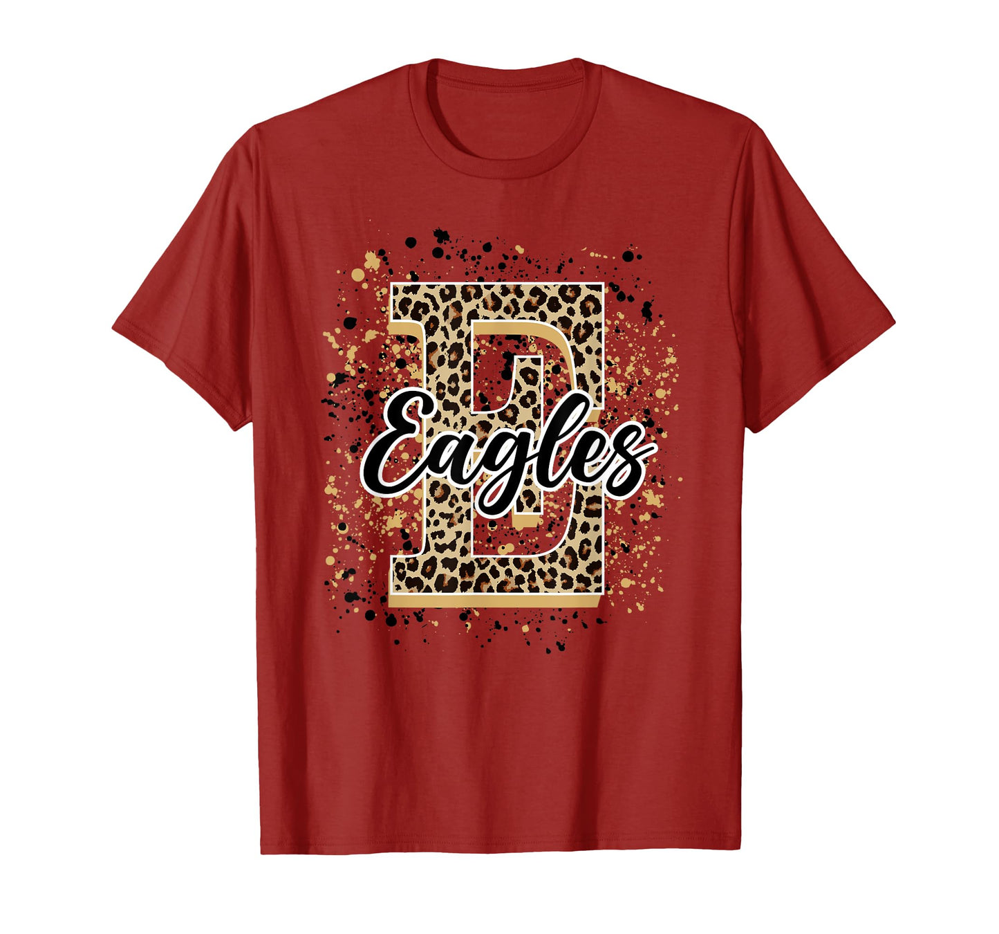 Eagles Splatter School Spirit Eagle Pride Gold Black Eagles T-Shirt