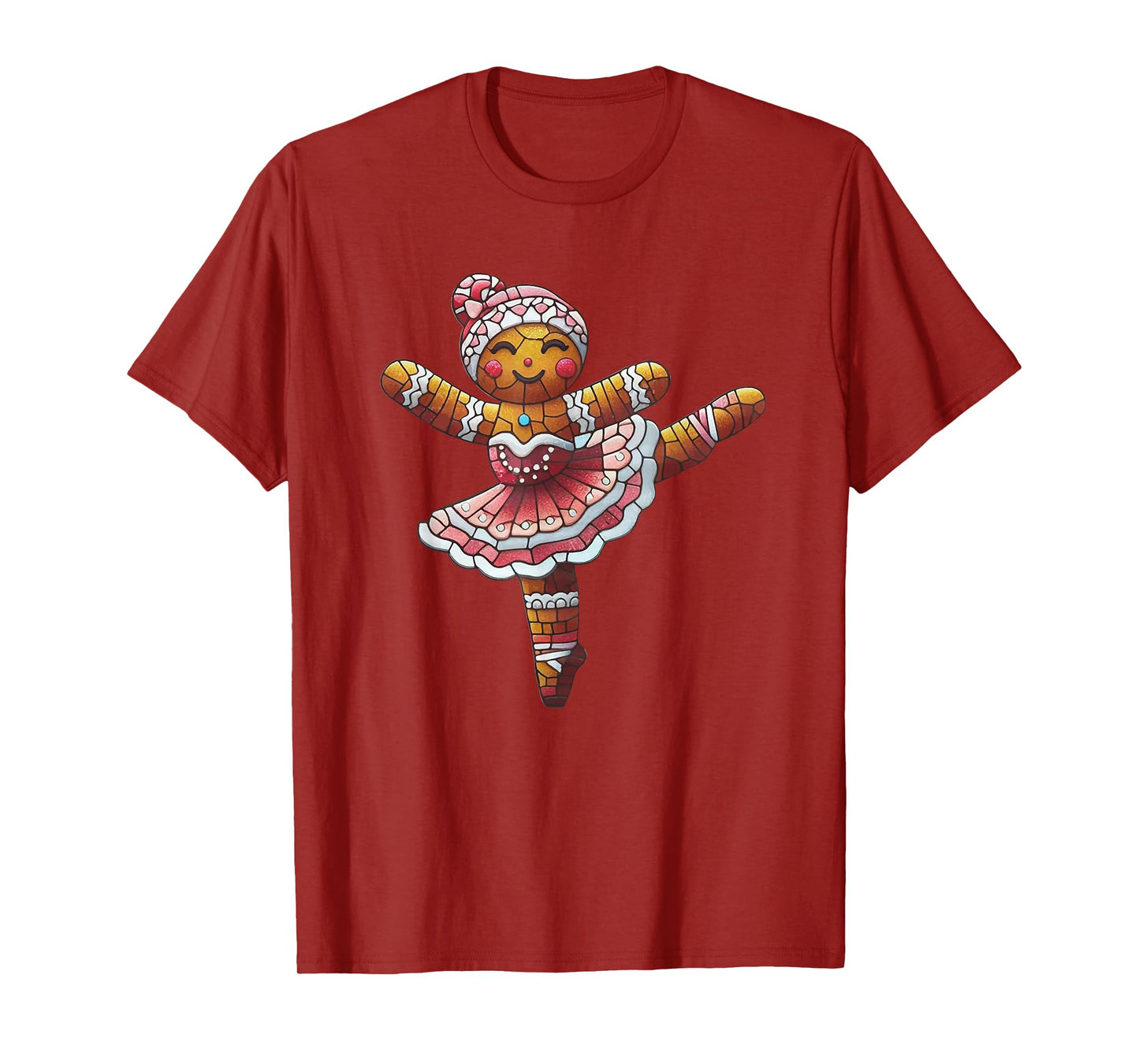 Ballet Dancer Gingerbread Christmas Dance Teacher Girl Women T-Shirt